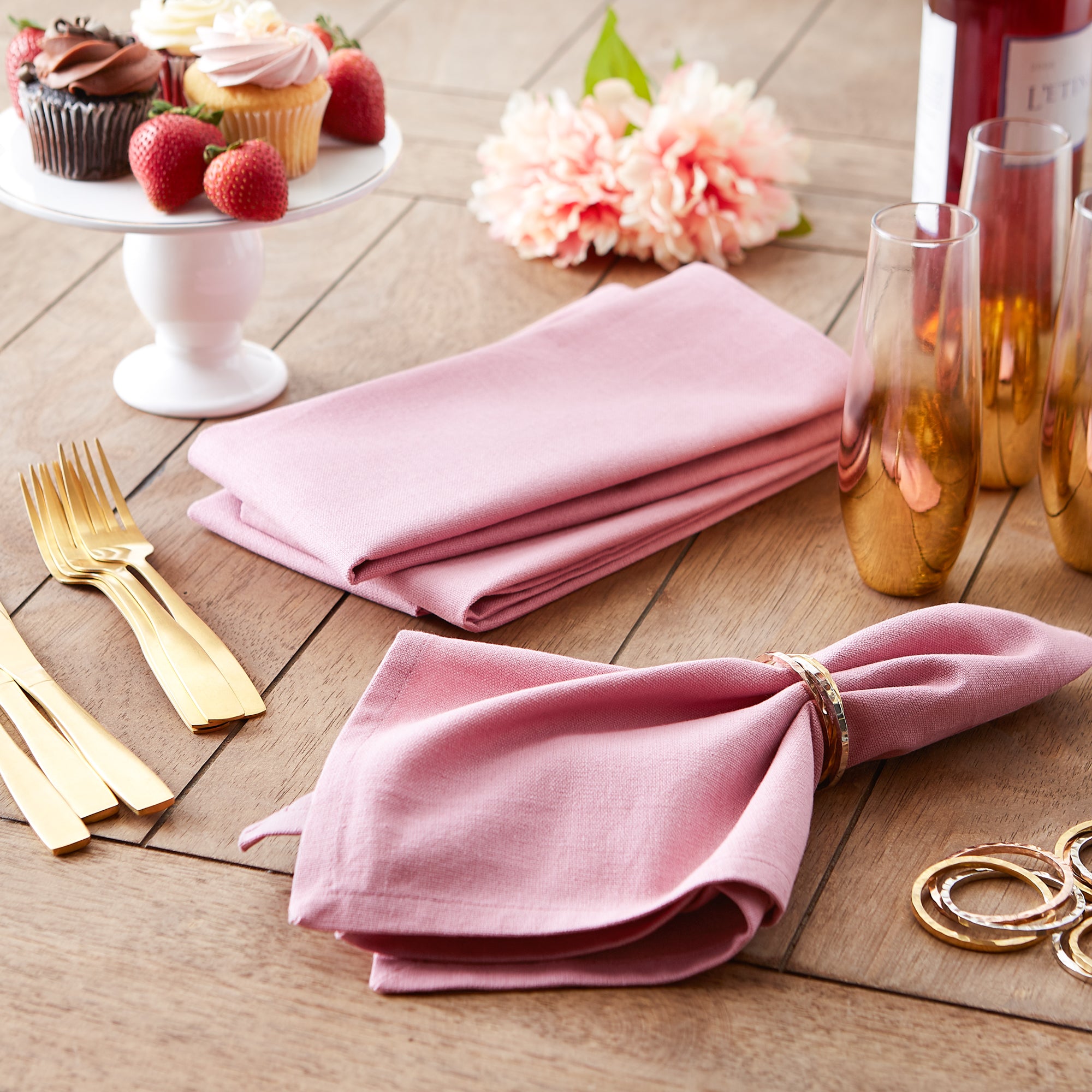 DII Solid Cotton Dinner Napkin 6-Piece Set
