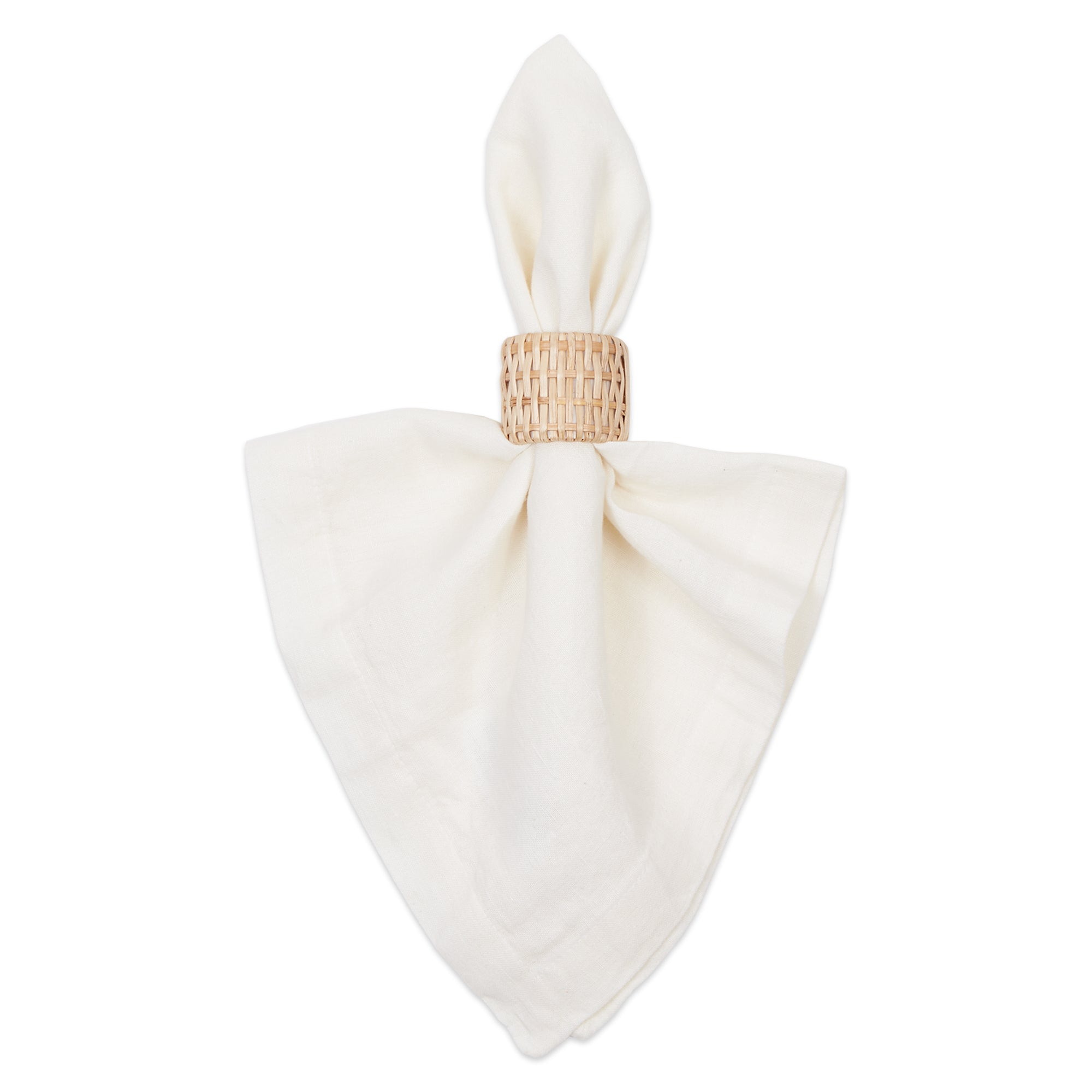 DII Rattan Natural Cane Napkin Ring 6-Piece Set