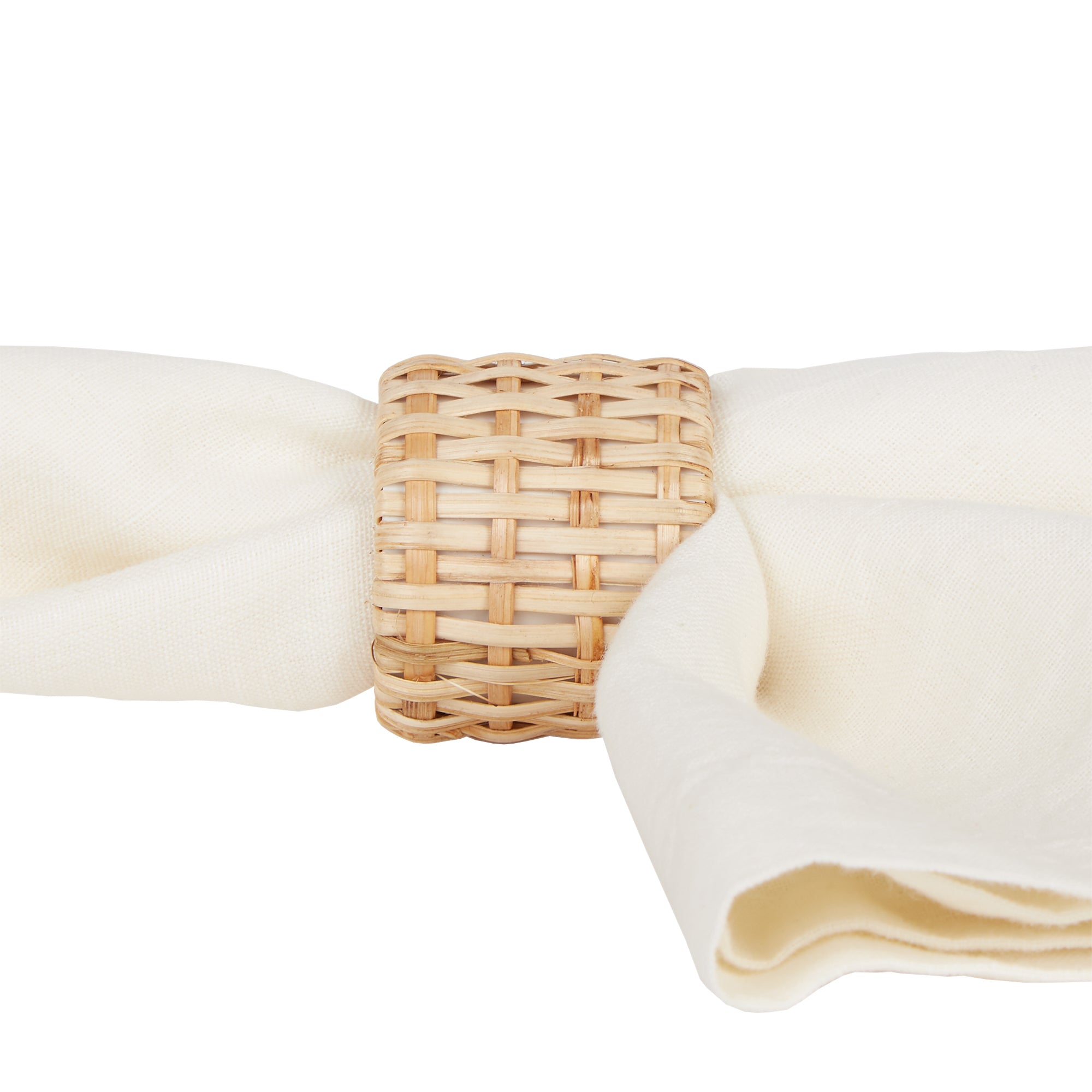 DII Rattan Natural Cane Napkin Ring 6-Piece Set