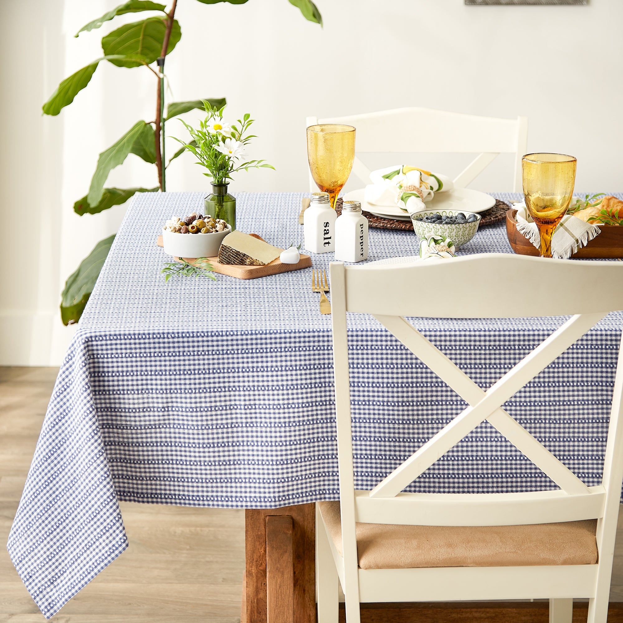 DII Farmhouse Gingham Cotton Tablecloth