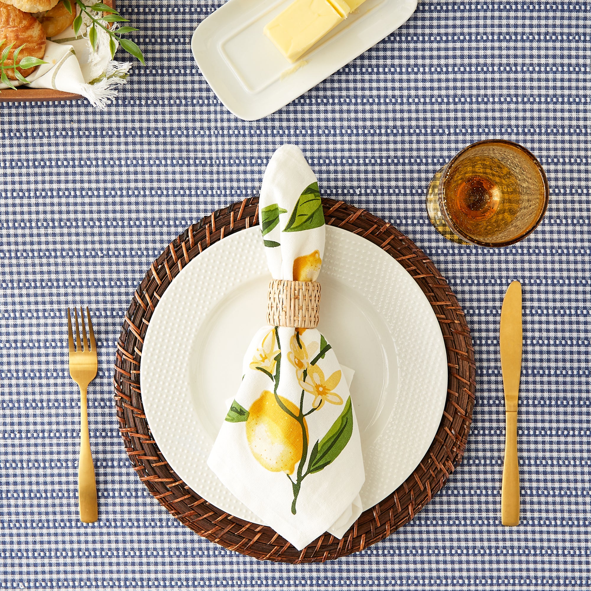 DII Farmhouse Gingham Cotton Tablecloth