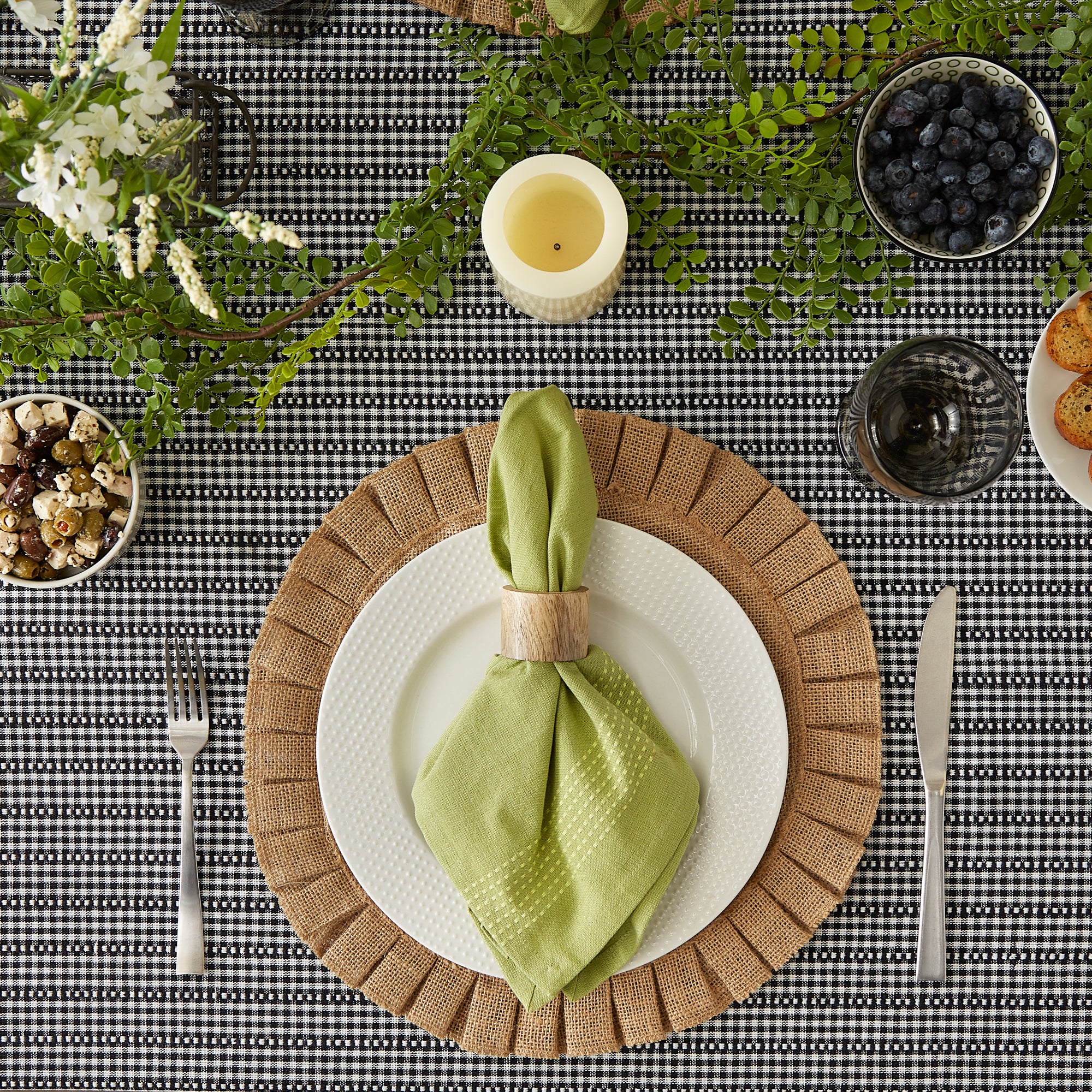 DII Farmhouse Gingham Cotton Tablecloth