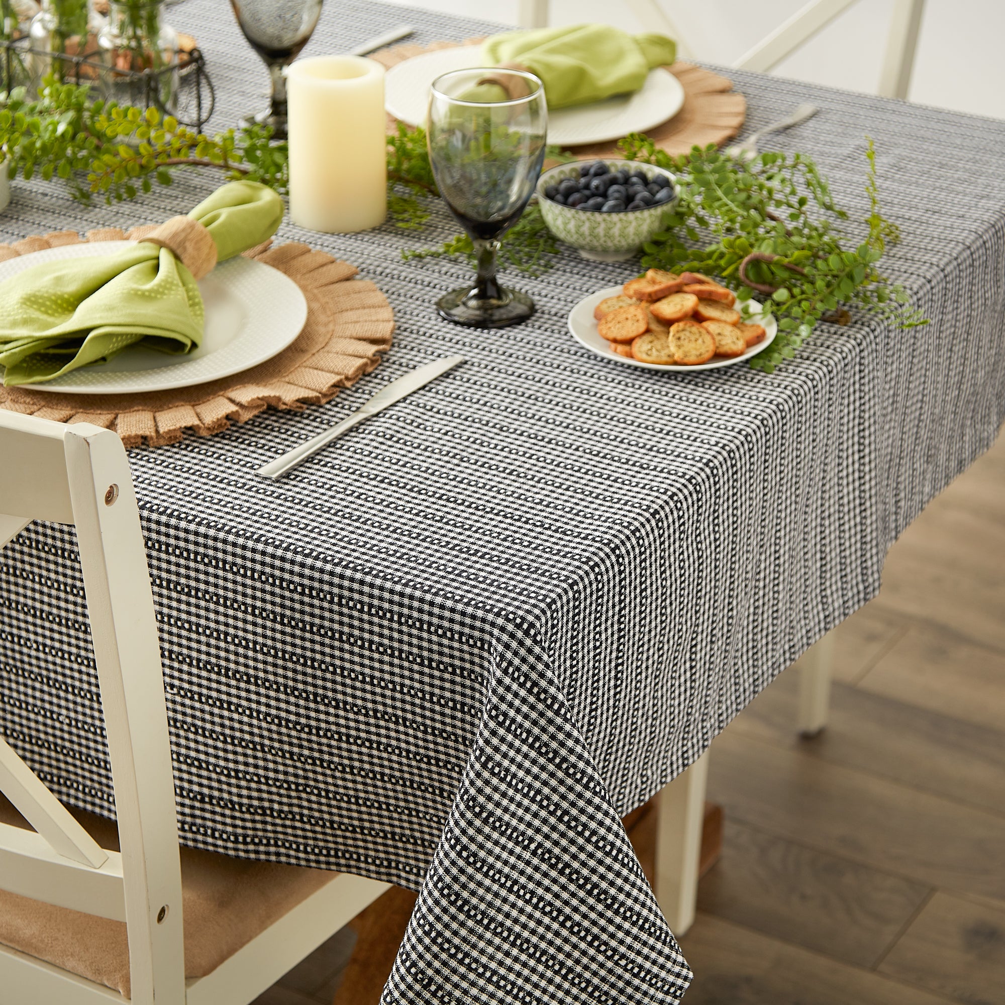 DII Farmhouse Gingham Cotton Tablecloth
