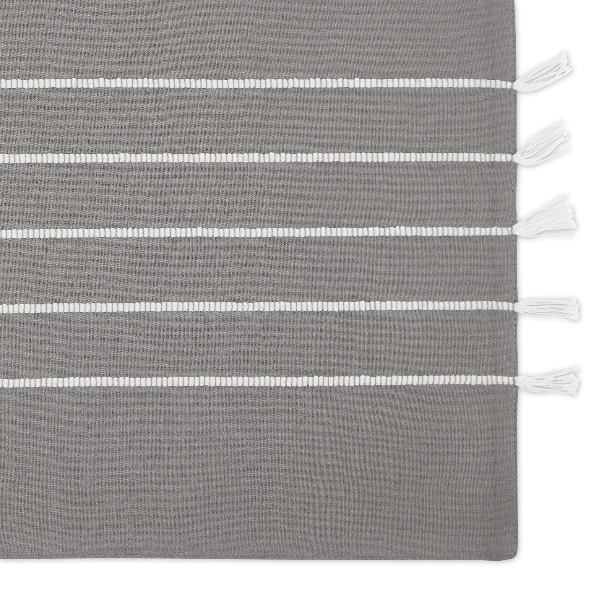DII Stripe Tassel Flat Weave Cotton Placemat 4-Piece Set