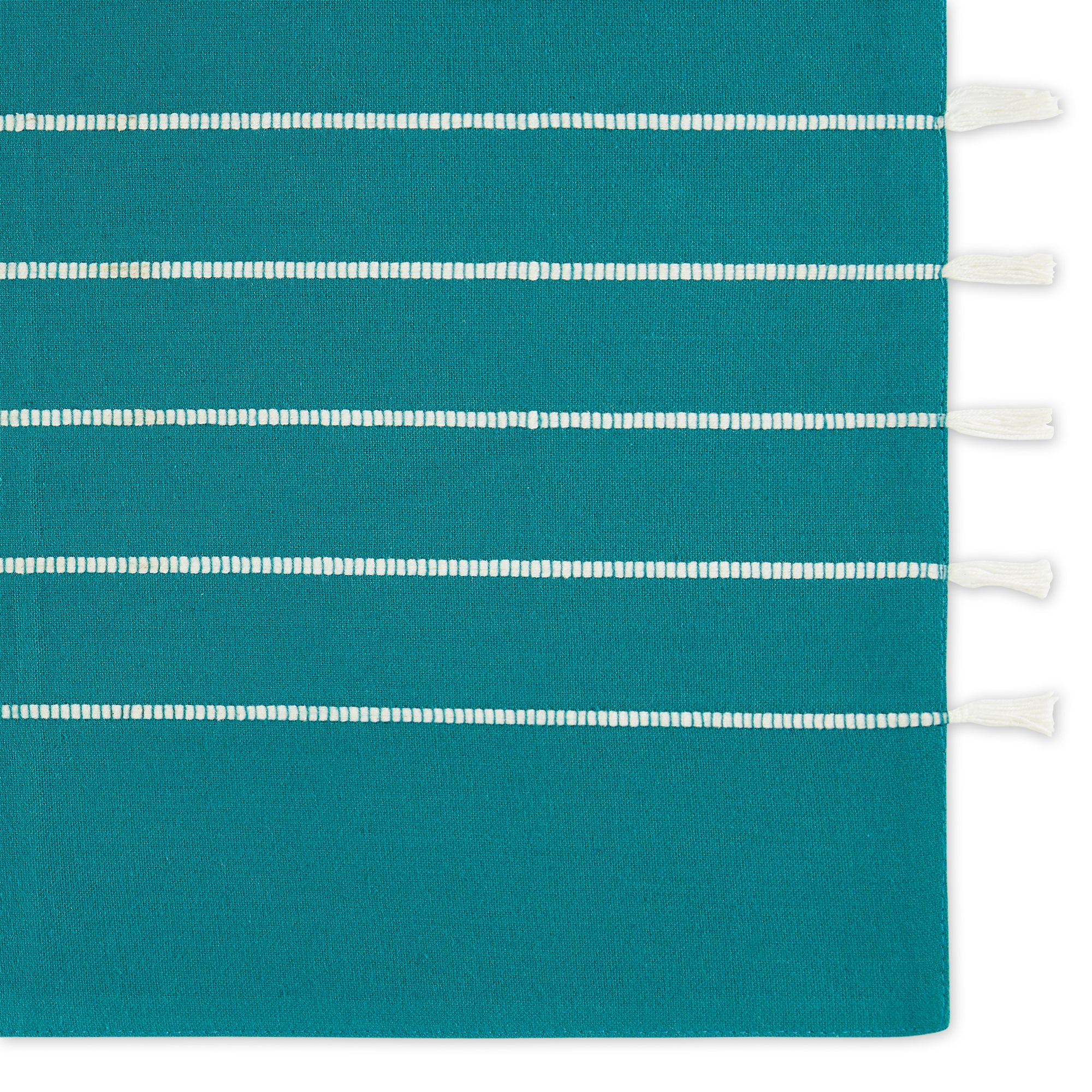 DII Stripe Tassel Flat Weave Cotton Placemat 4-Piece Set