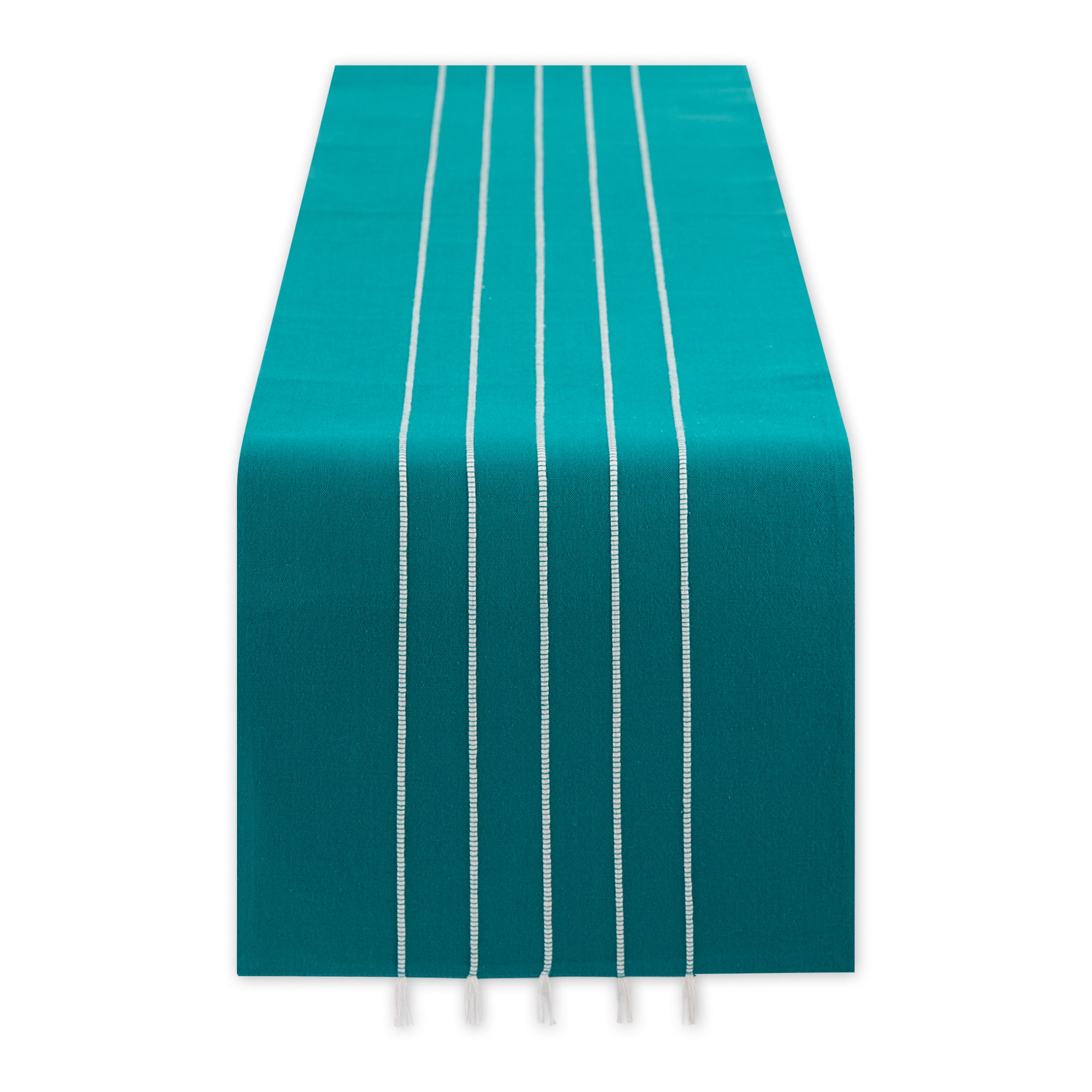 DII Stripe Tassel Flat Weave Cotton Table Runner