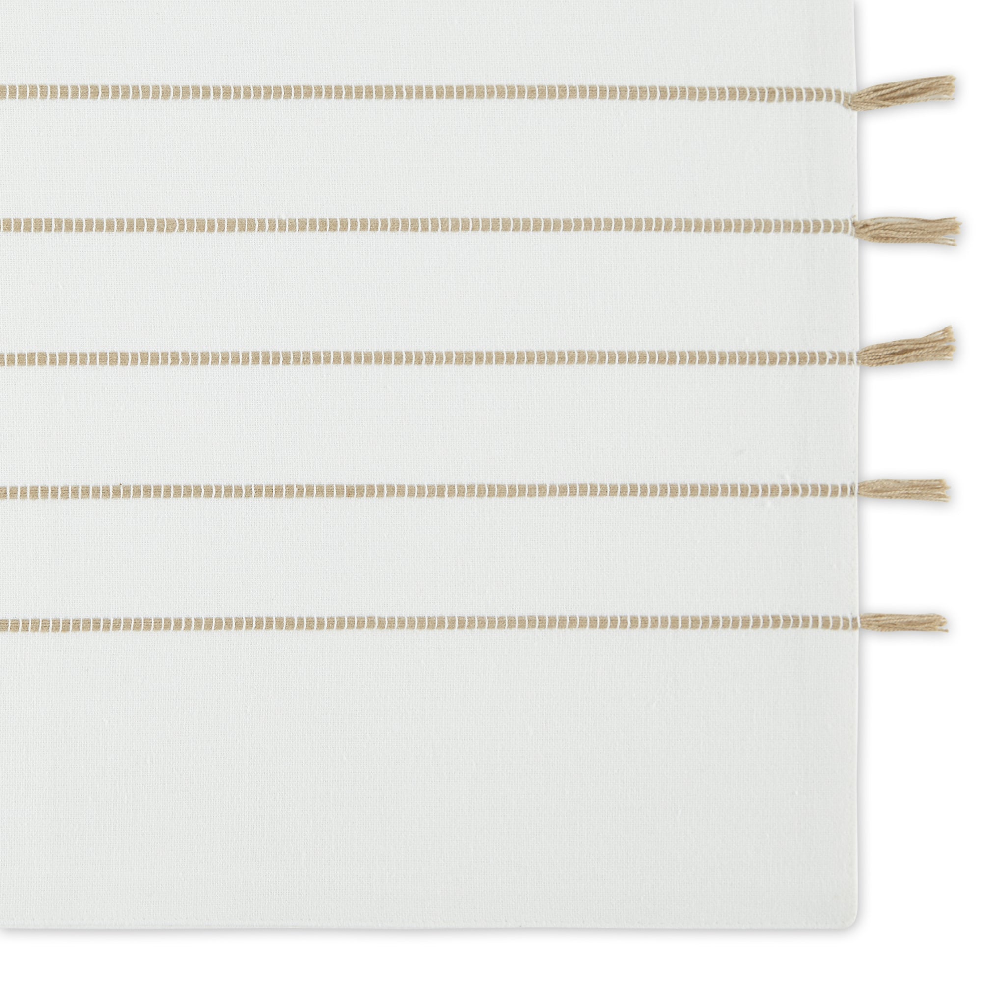 DII Stripe Tassel Flat Weave Cotton Placemat 4-Piece Set