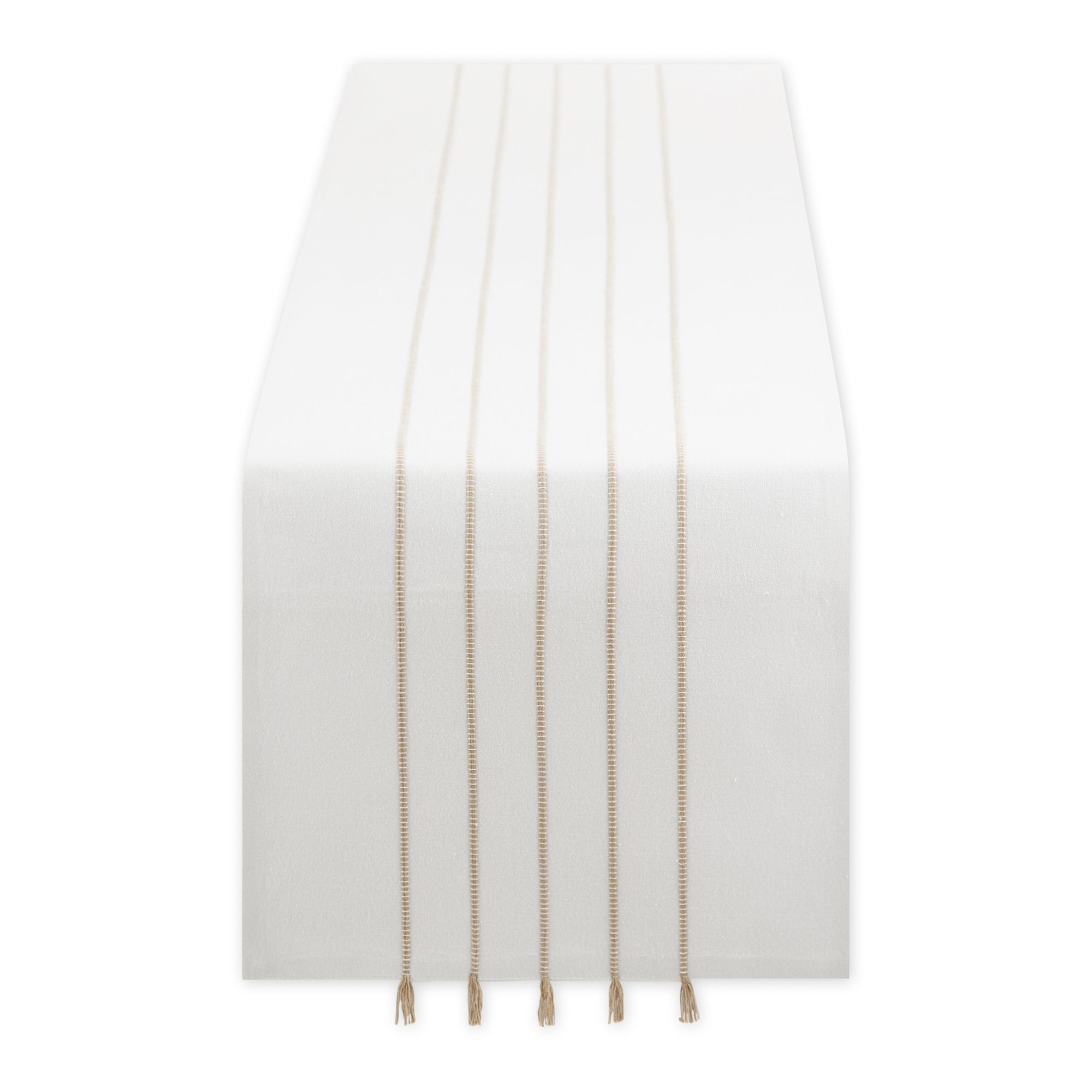 DII Stripe Tassel Flat Weave Cotton Table Runner
