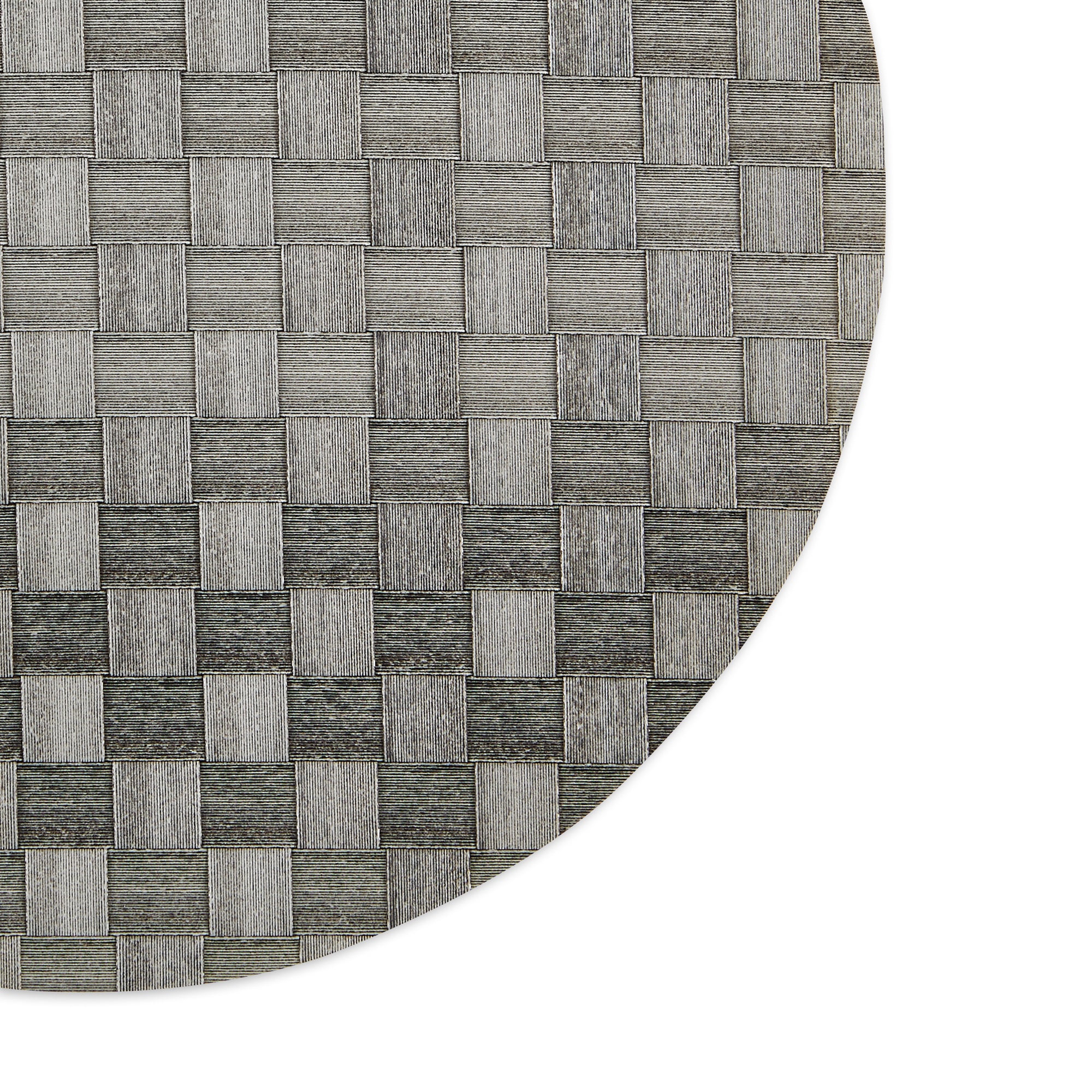 DII Basketweave Round Woven Polyethylene Placemat 4-Piece Set