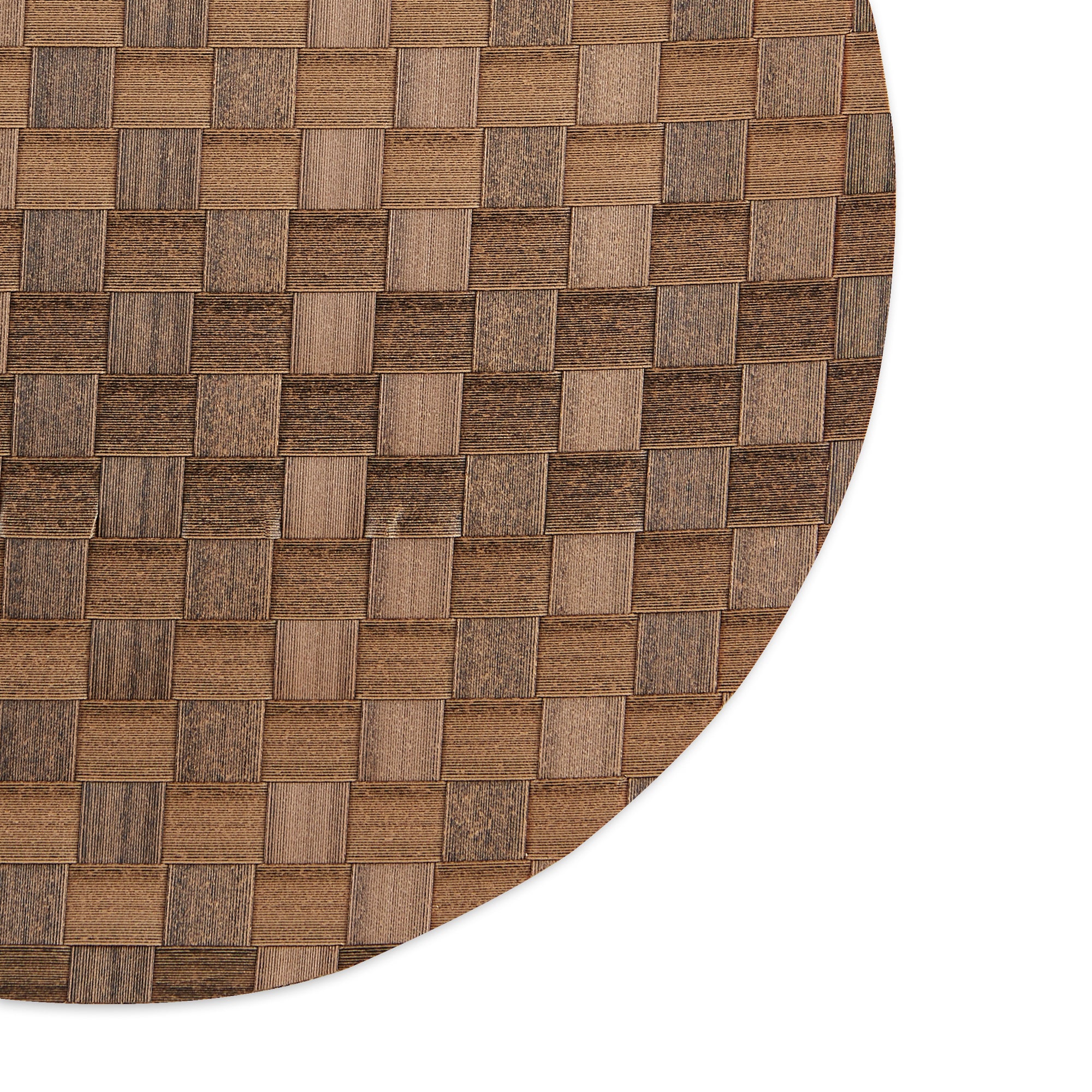 DII Basketweave Round Woven Polyethylene Placemat 4-Piece Set