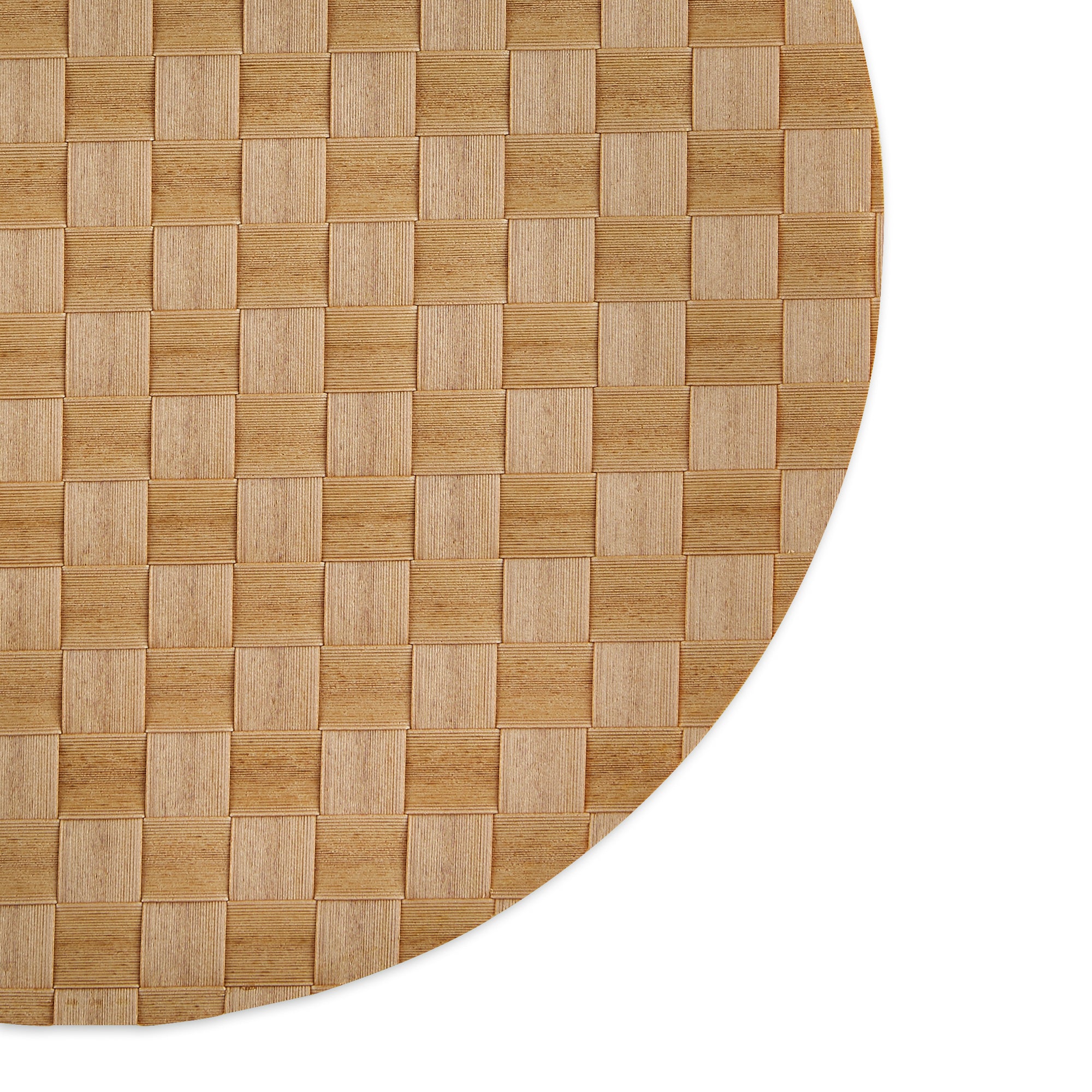 DII Basketweave Round Woven Polyethylene Placemat 4-Piece Set