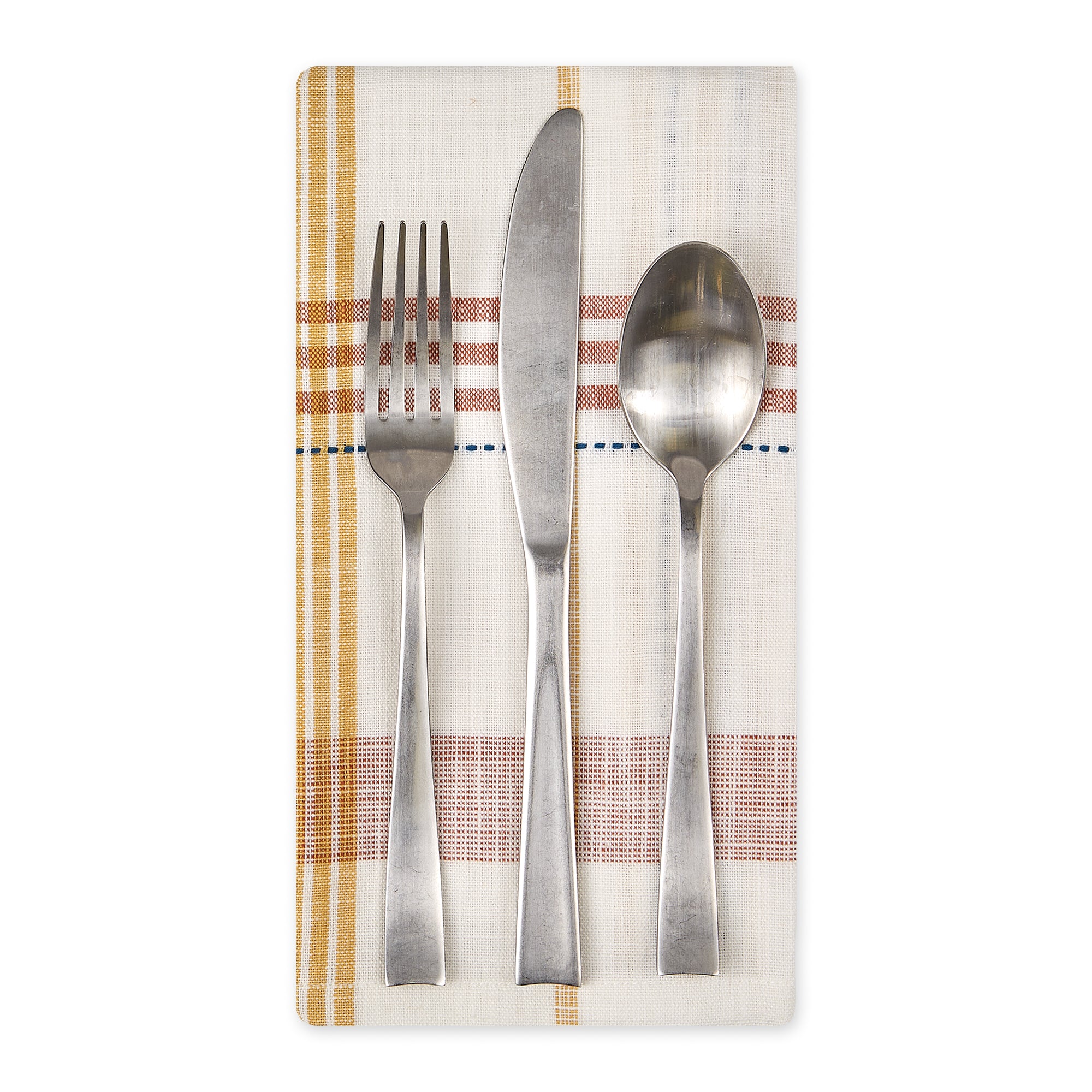 DII Veranda Plaid Slub Cotton Dinner Napkin 4-Piece Set