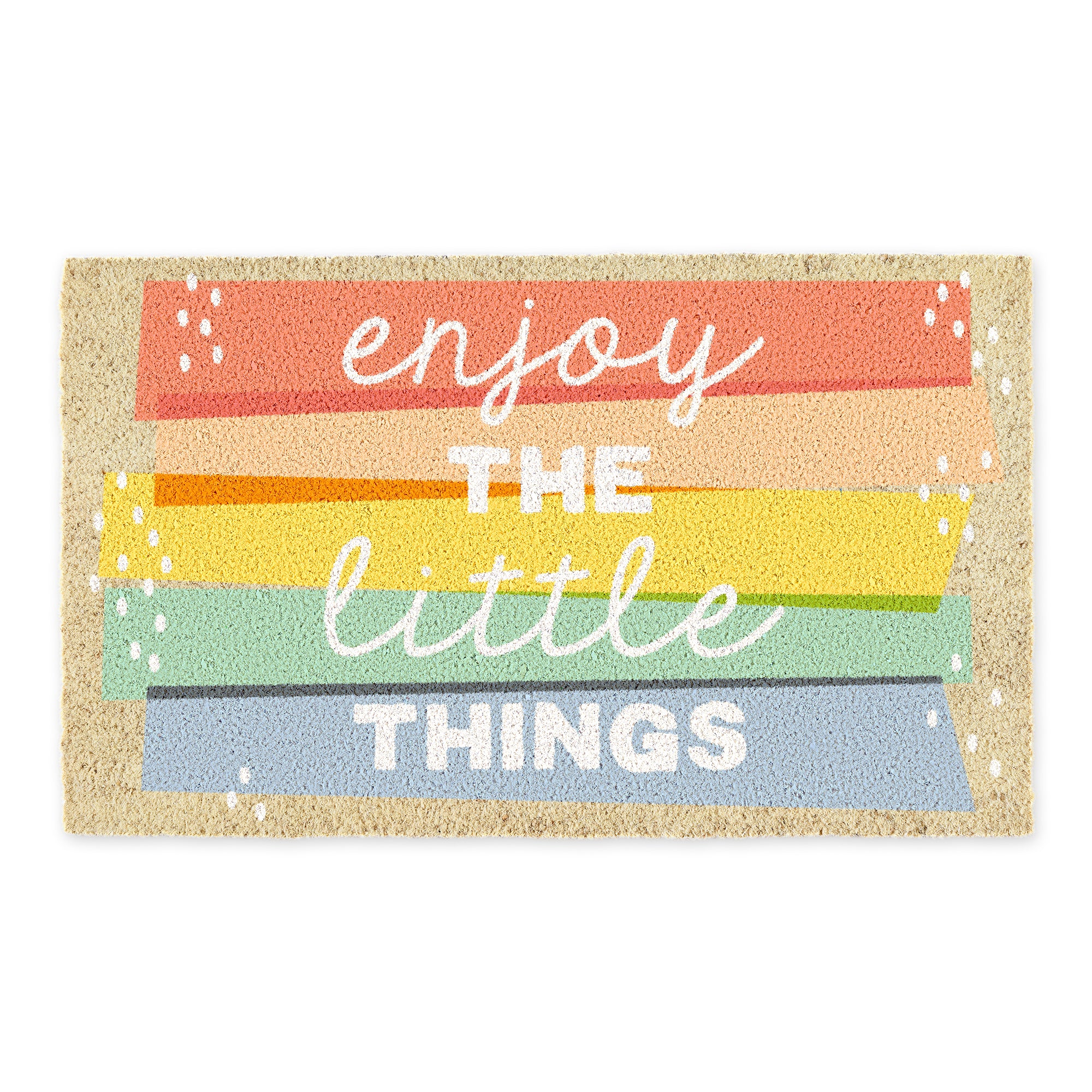DII Enjoy the Little Things Welcome Doormat, Non-Slip PVC Backing