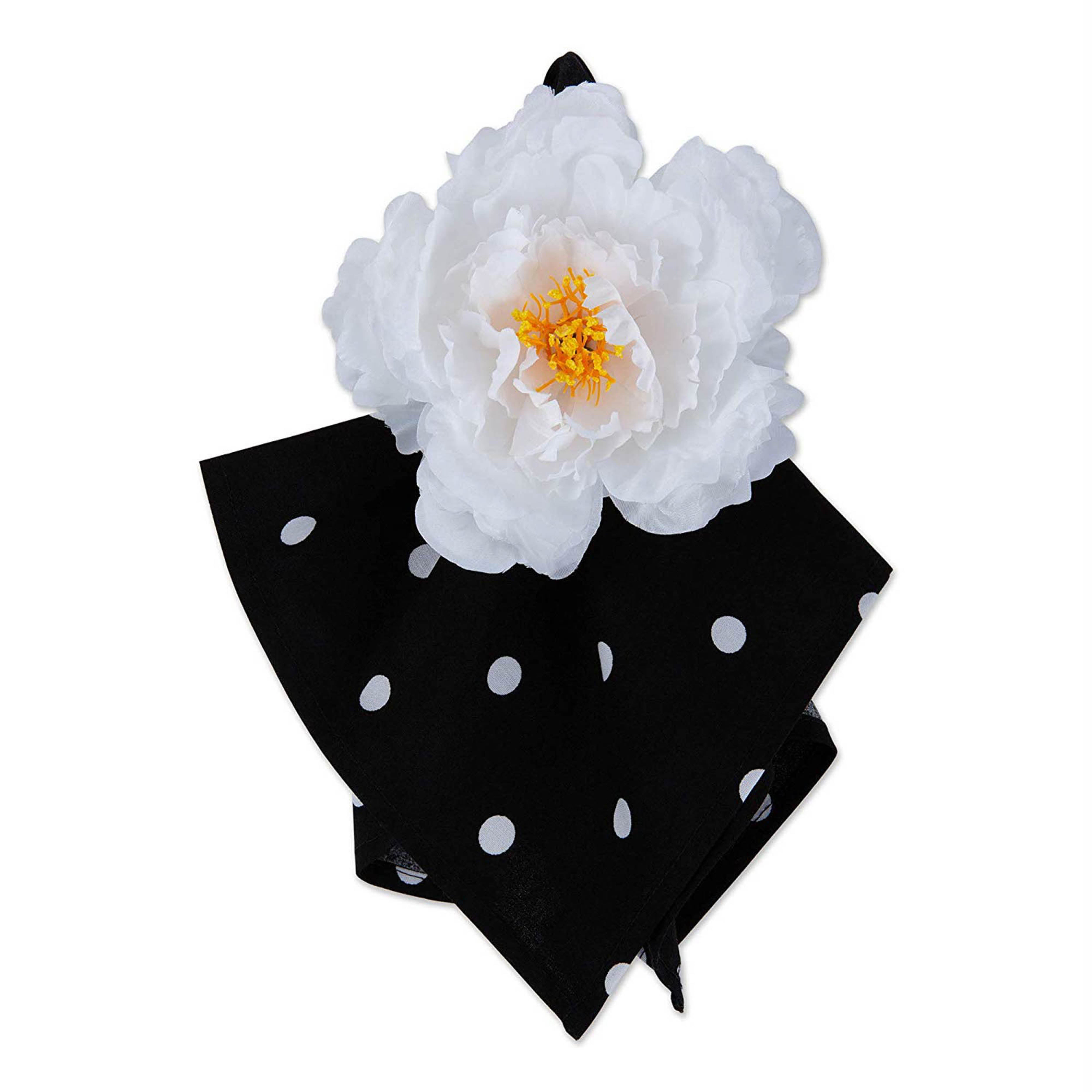 DII Peony Flower Napkin Ring 4-Piece Set