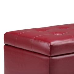 Vortex Upholstered Storage Ottoman with Tufted Top and Safety Hinge