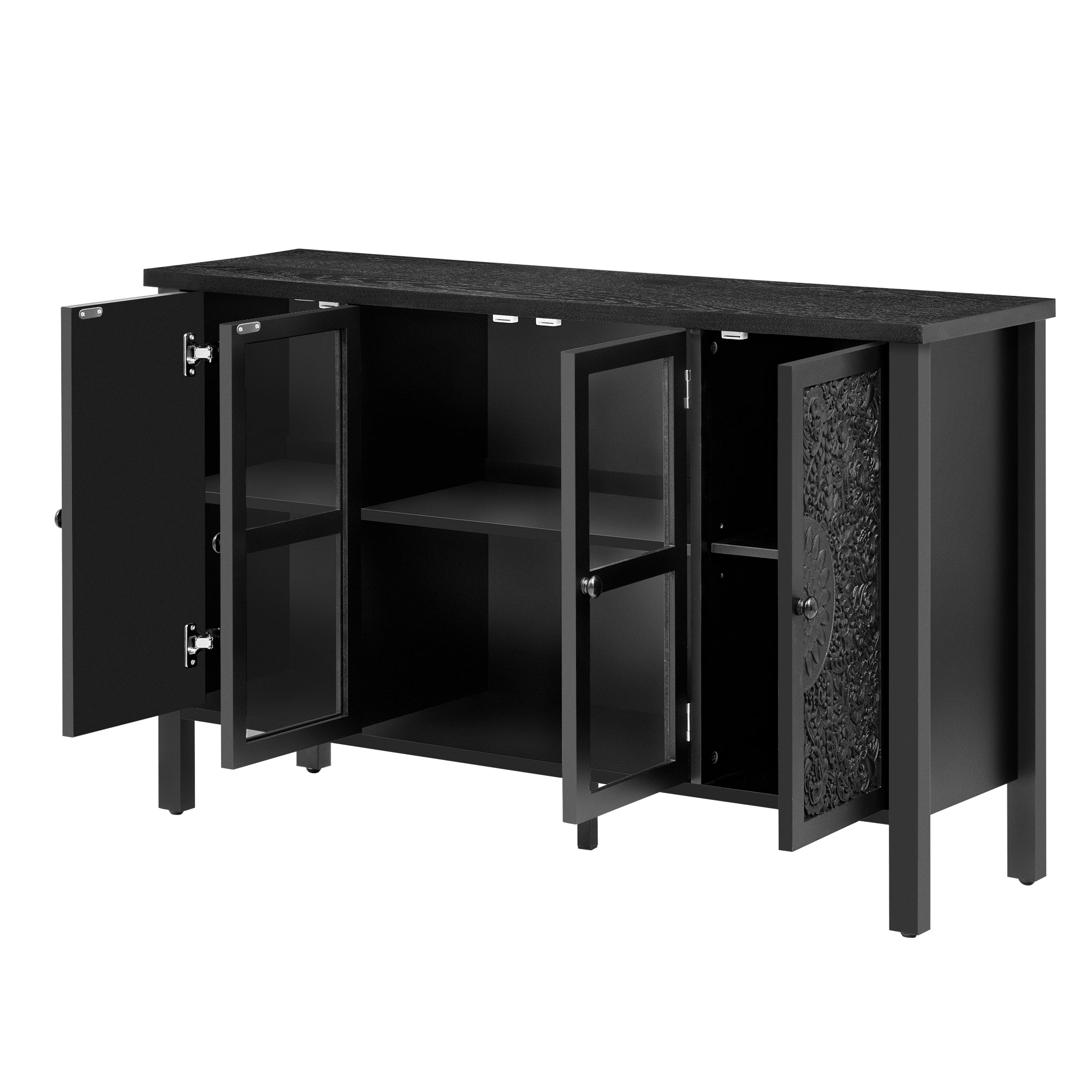 Carved Wood TV Stand