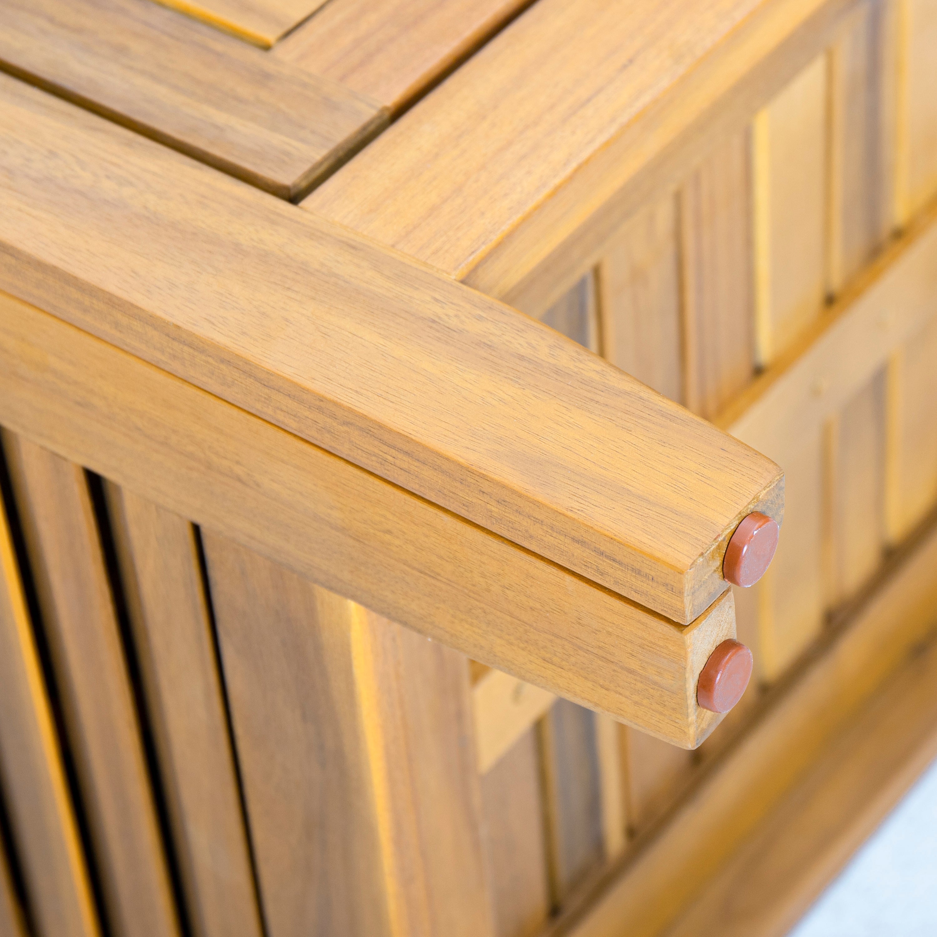 Outdoor Acacia Wood Cabinet with Doors and Shelves