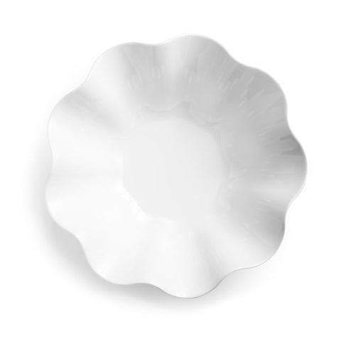 White 12.5" Clam Outdoor Serving Bowl