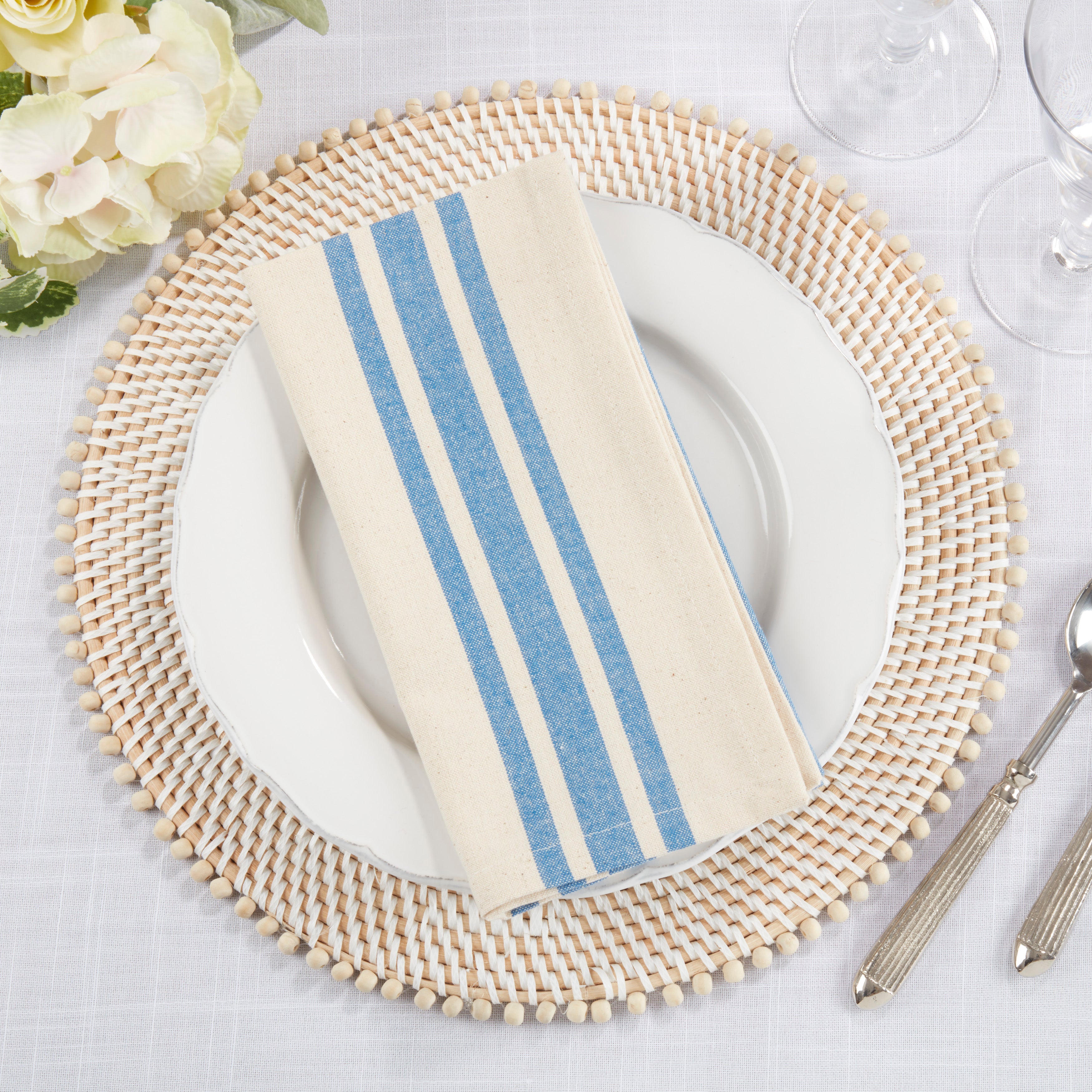 Dauphine Collection Thick Striped Design Dinner Napkin, Set of 4