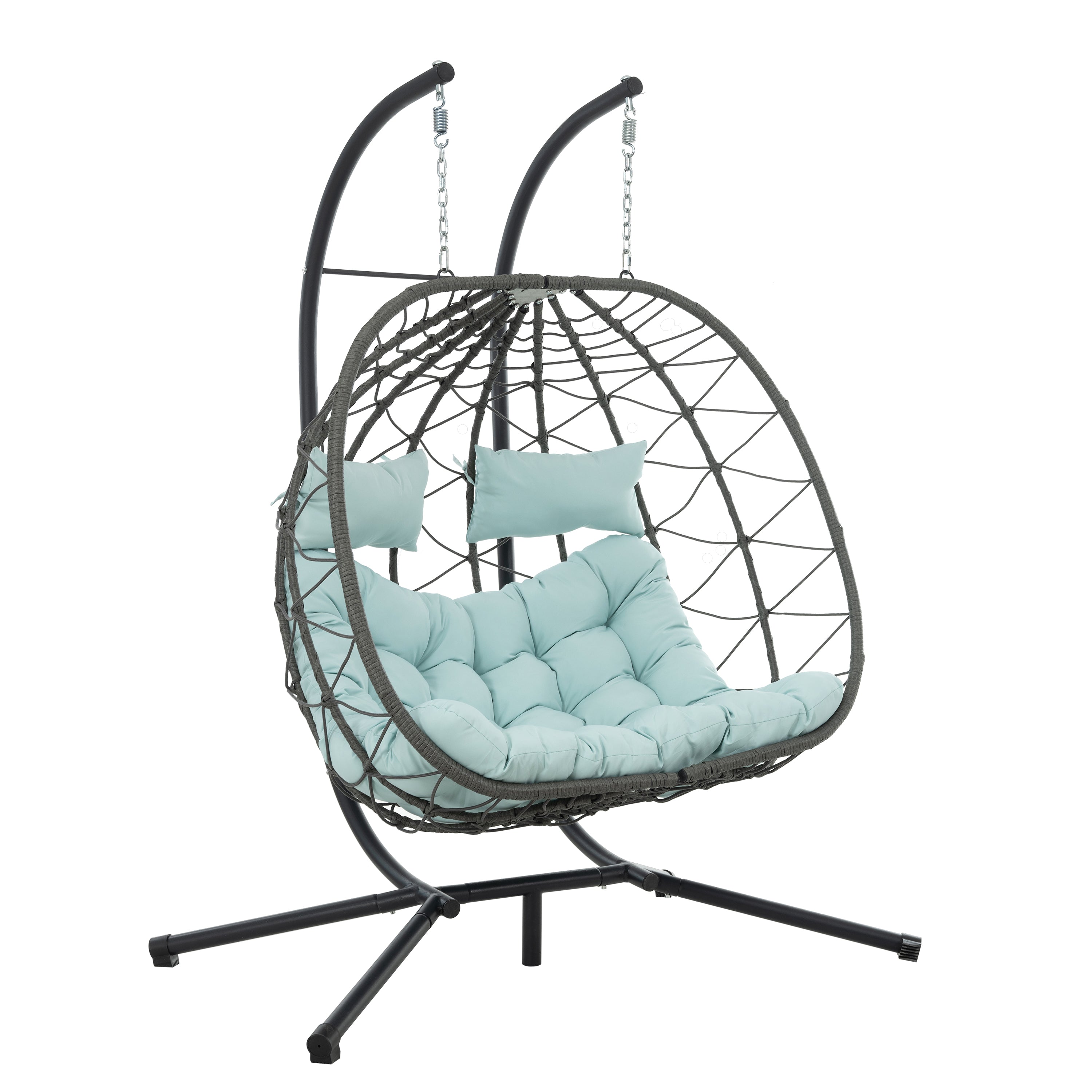 2-Person Swinging Egg Chair with Stand