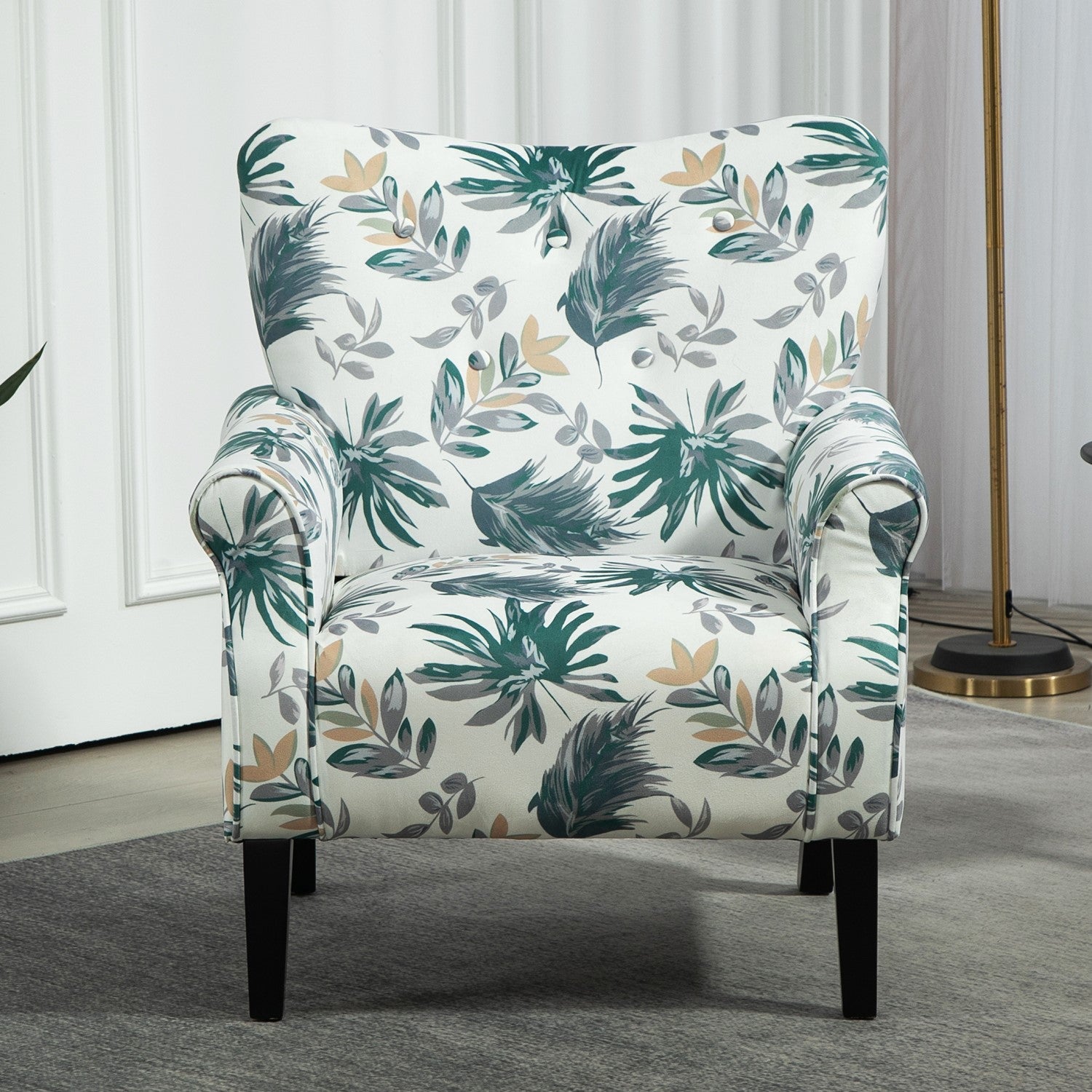Mid-Century Modern Wingback Accent Chair