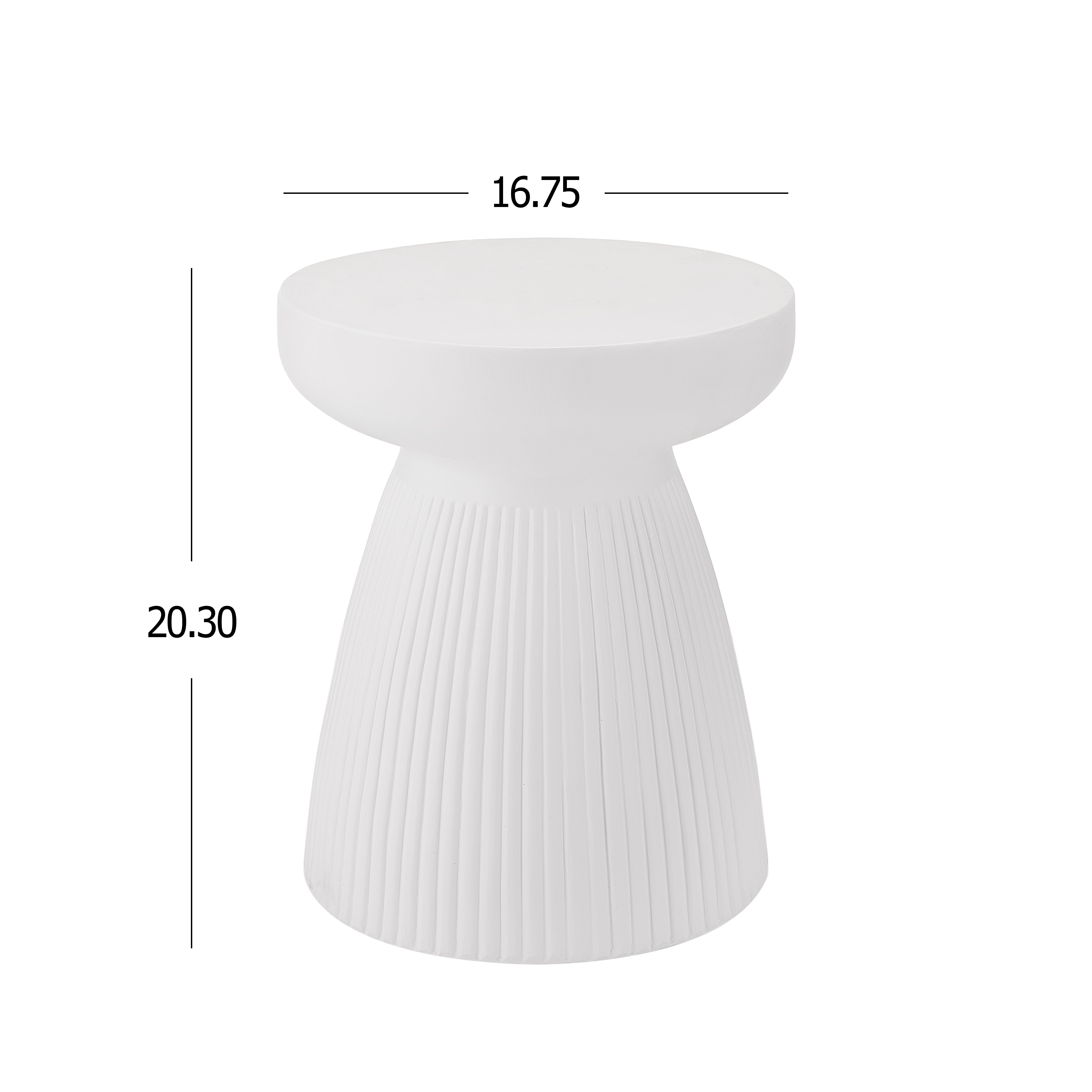 Outdoor Fluted Pedestal Side Table