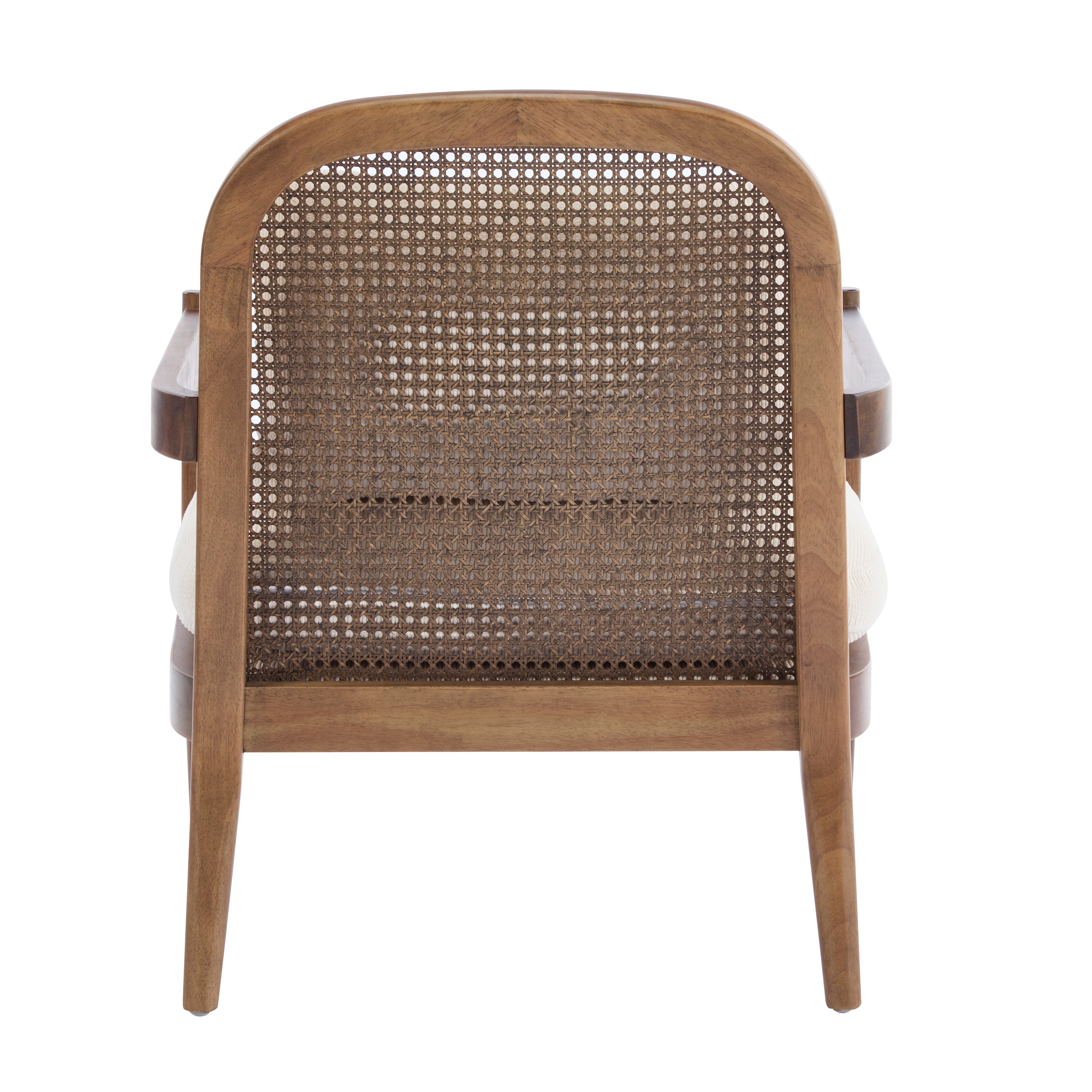 Elliston Solid Wood and Rattan Accent Chair with Cushions, Set of 2