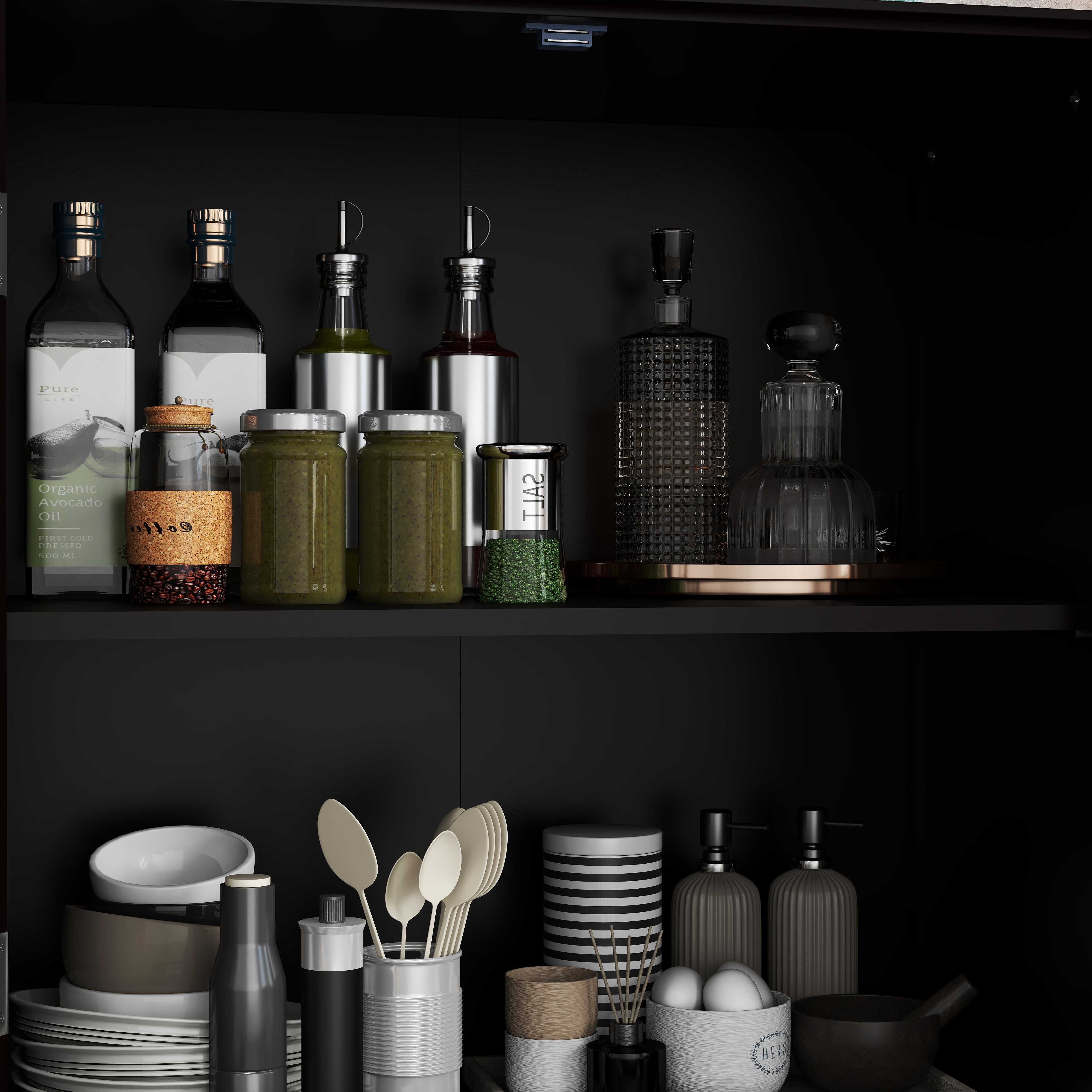 Double Glass Door Accent Cabinet