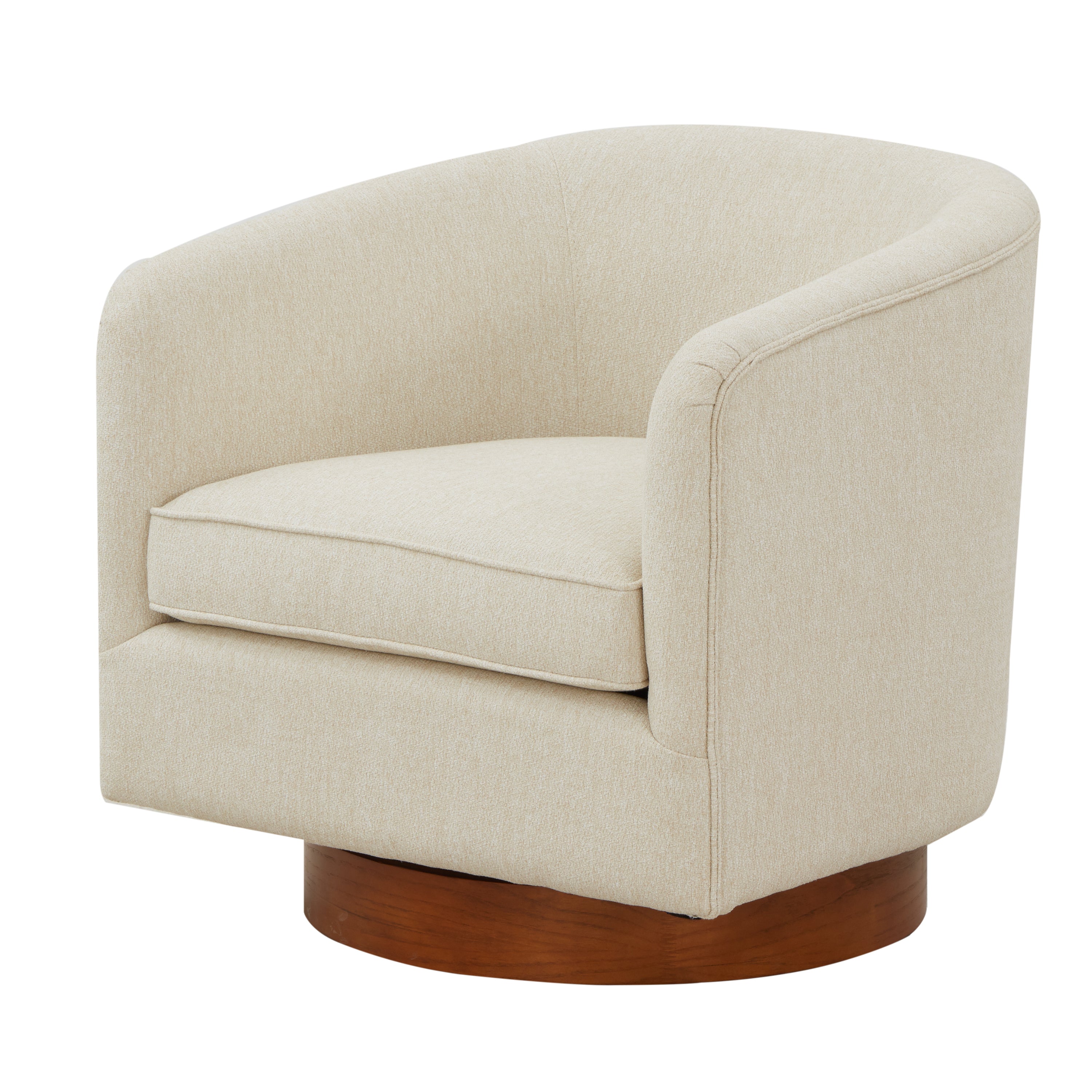 Miramar Swivel Club Accent Chair with Wood Base