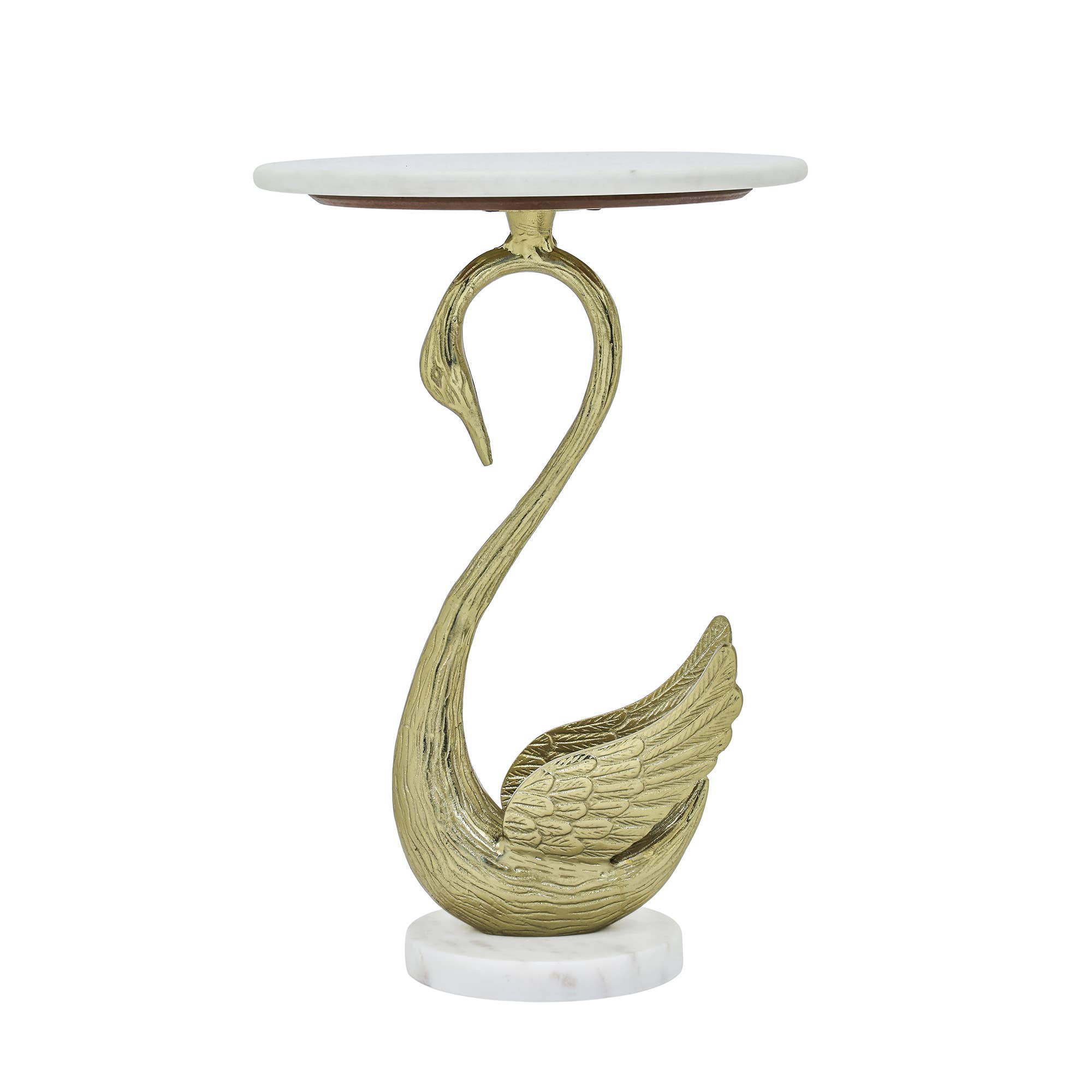 Swan Side Table with Marble Top