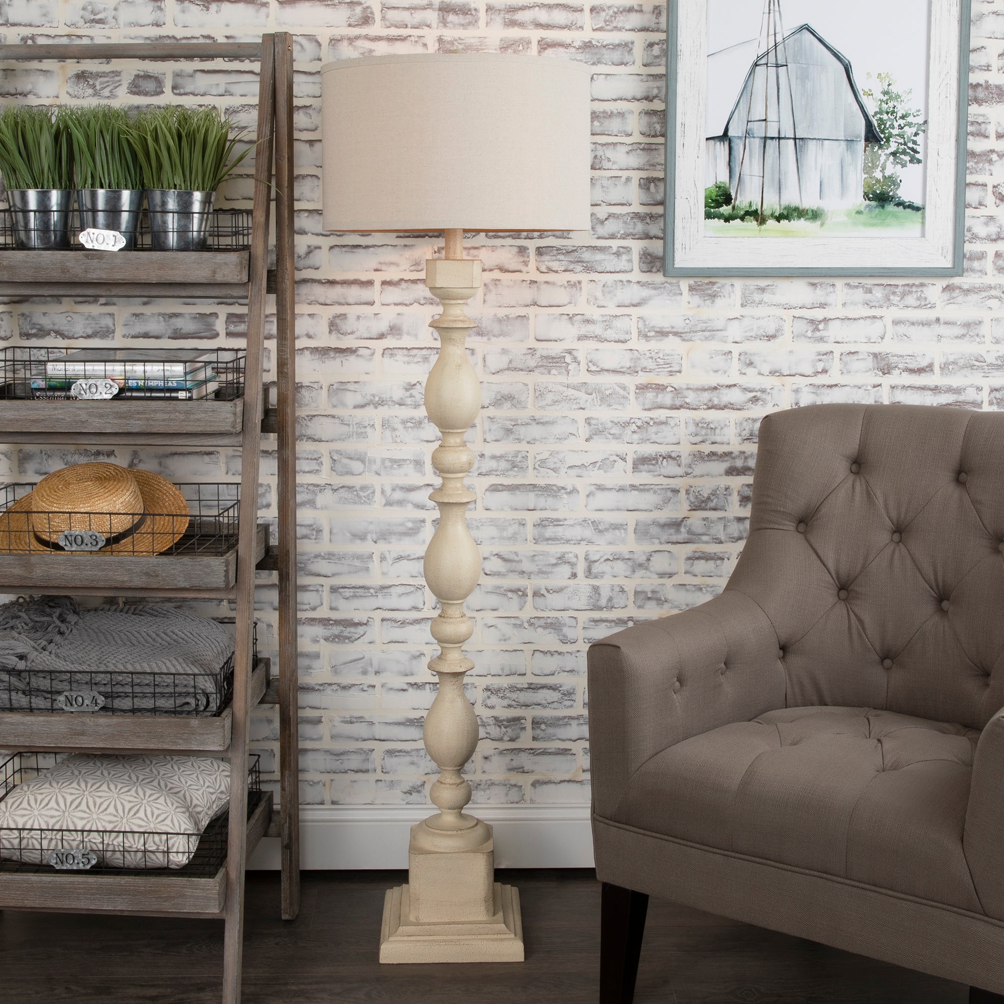 Wood Post Floor Lamp