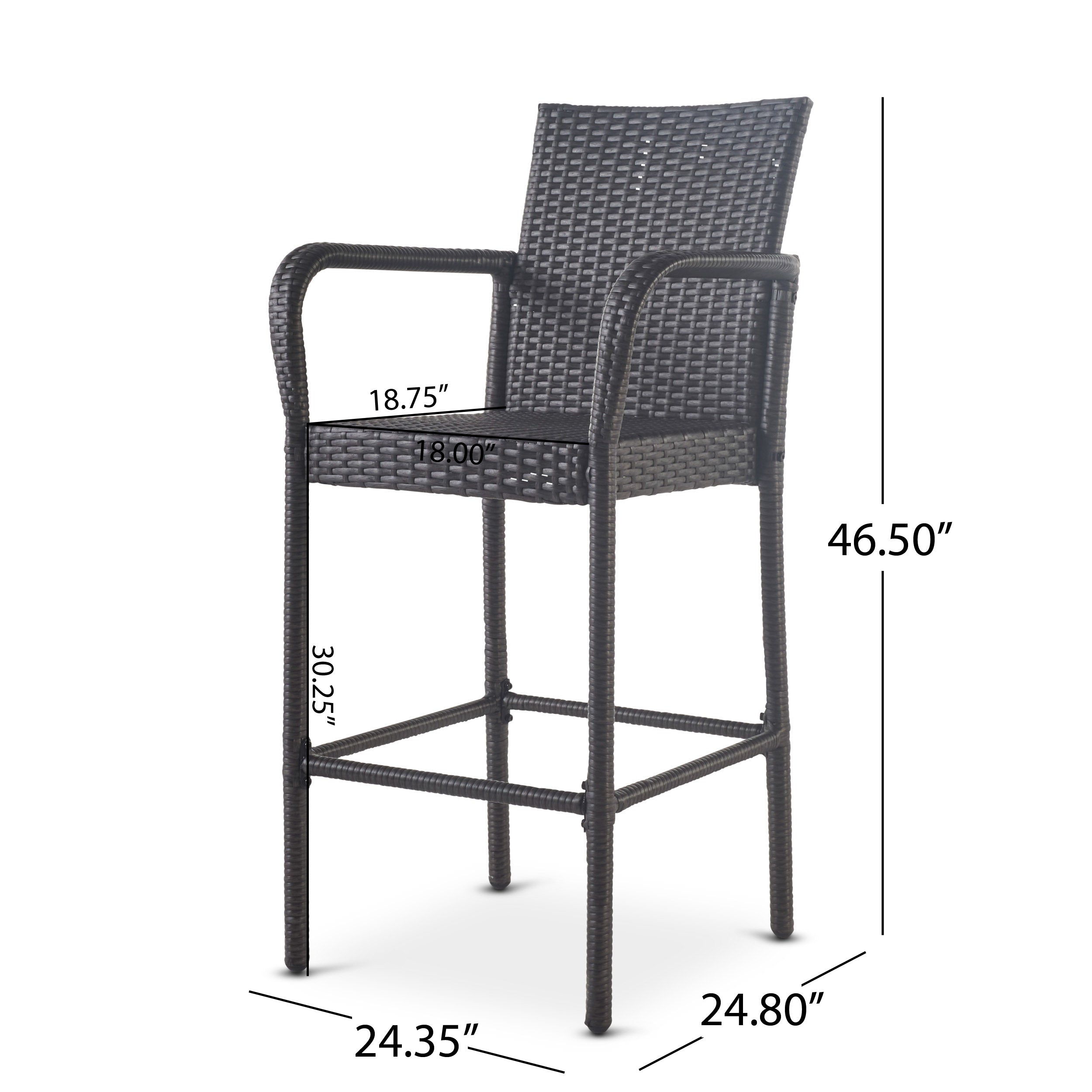 Littleton Outdoor Wicker Barstools, Set of 2