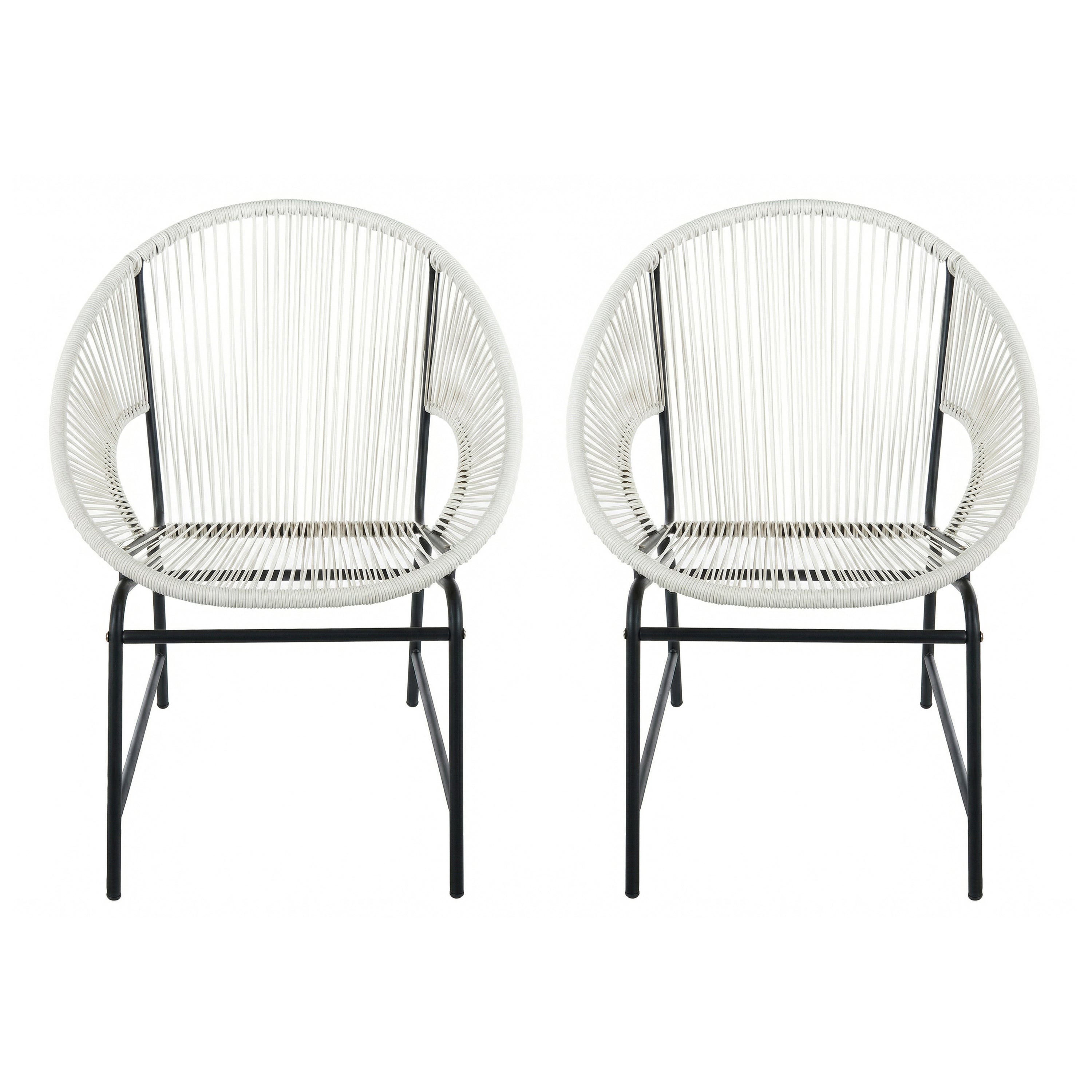 NUSA OUTDOOR PATIO WICKER CHAIR, TEAL PE RATTAN & IRON FRAME, SET OF 2