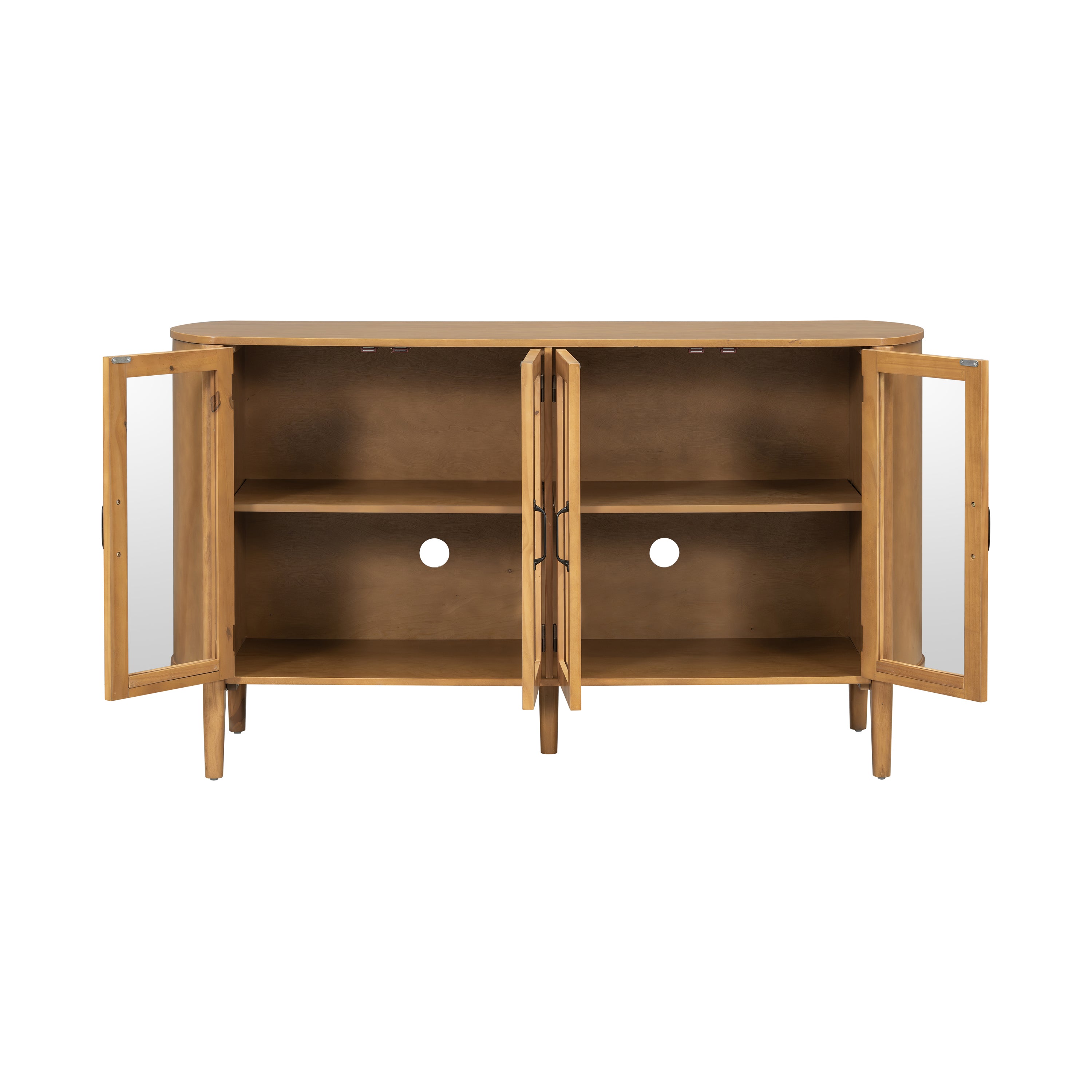 Rounded Storage Cabinet with Glass Doors