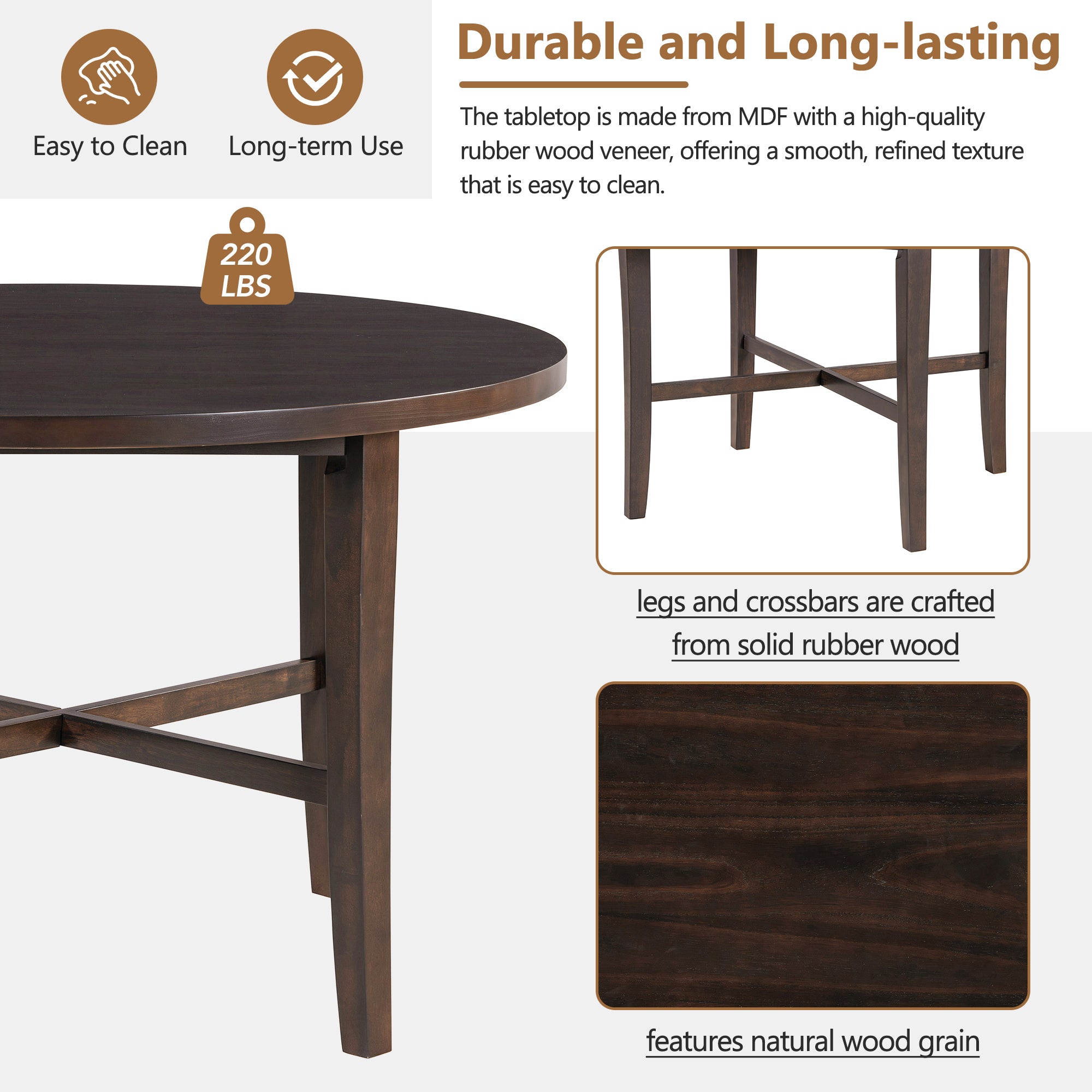 5-Piece Farmhouse Dining Set