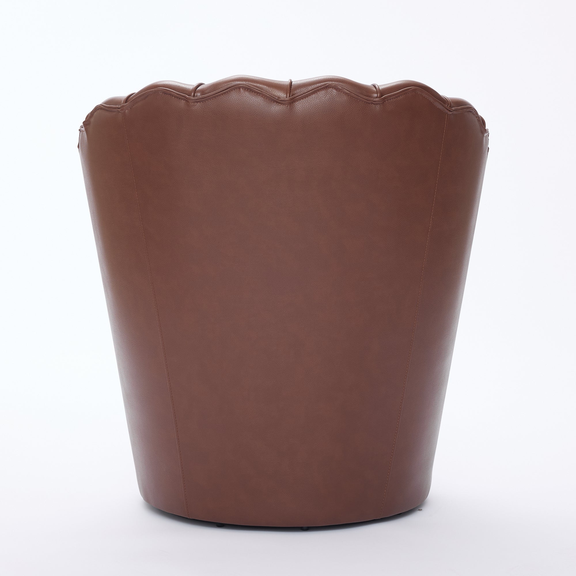 Genuine Top-Grain Leather Swivel Wing-Back Accent Chair