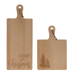 Merry Christmas Pine Tree Cutting Board (Set of 2)
