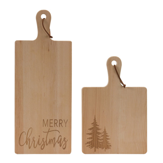 Merry Christmas Pine Tree Cutting Board, Set of 2
