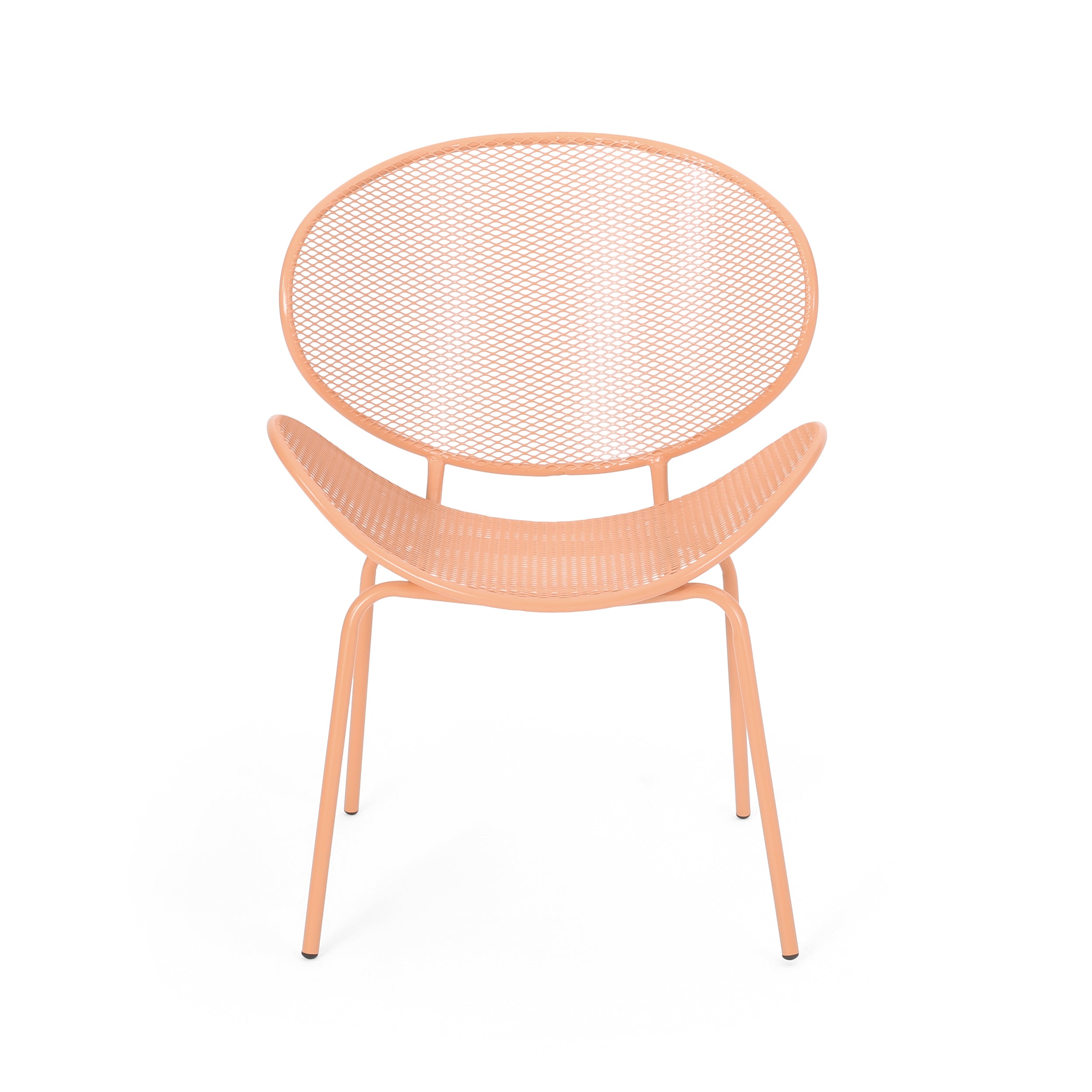 Outdoor Iron Chair with Tapered Legs and Wing Design, Set of 2