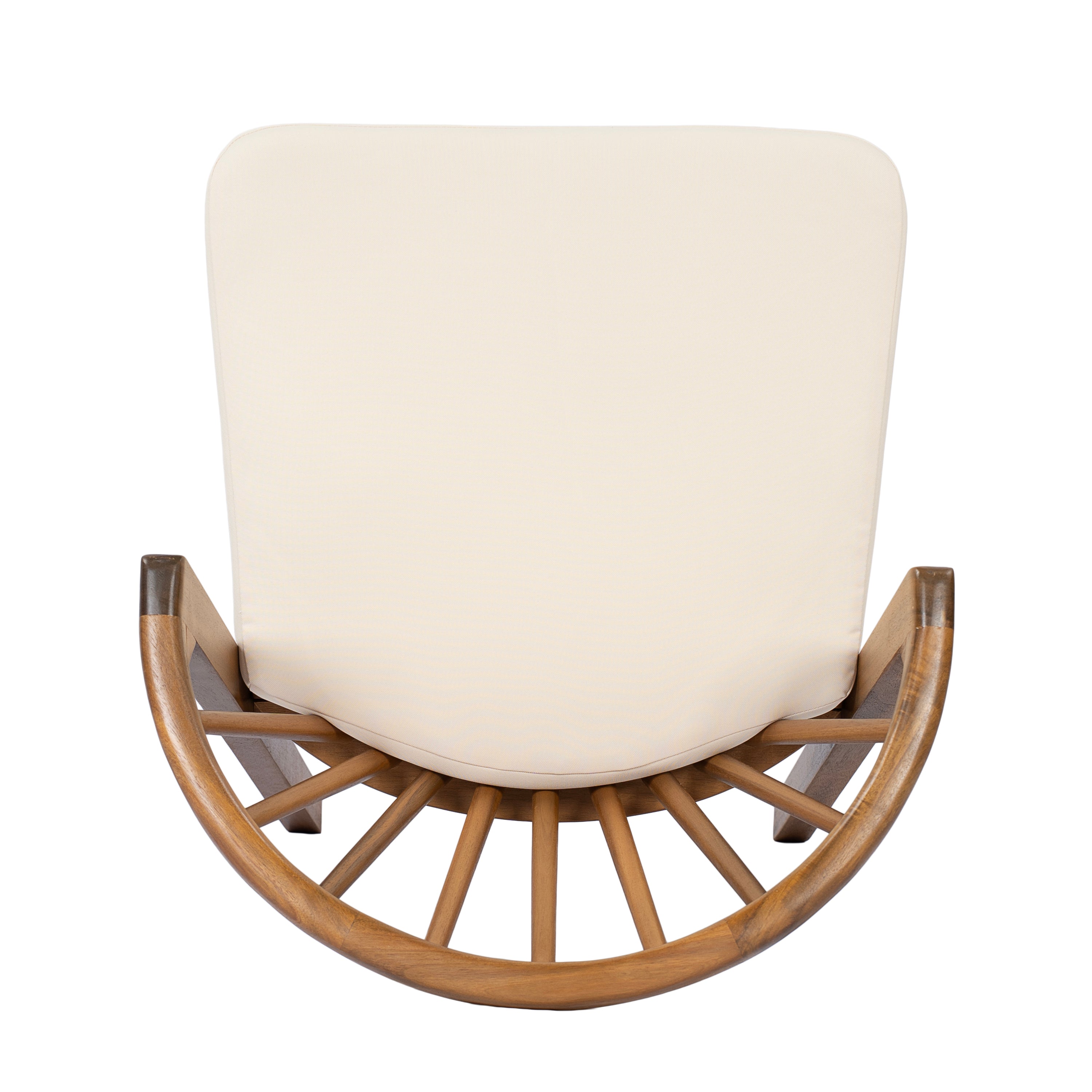 Outdoor Acacia Wood Patio Dining Chairs with Cream Washable Cushion, Set of 2