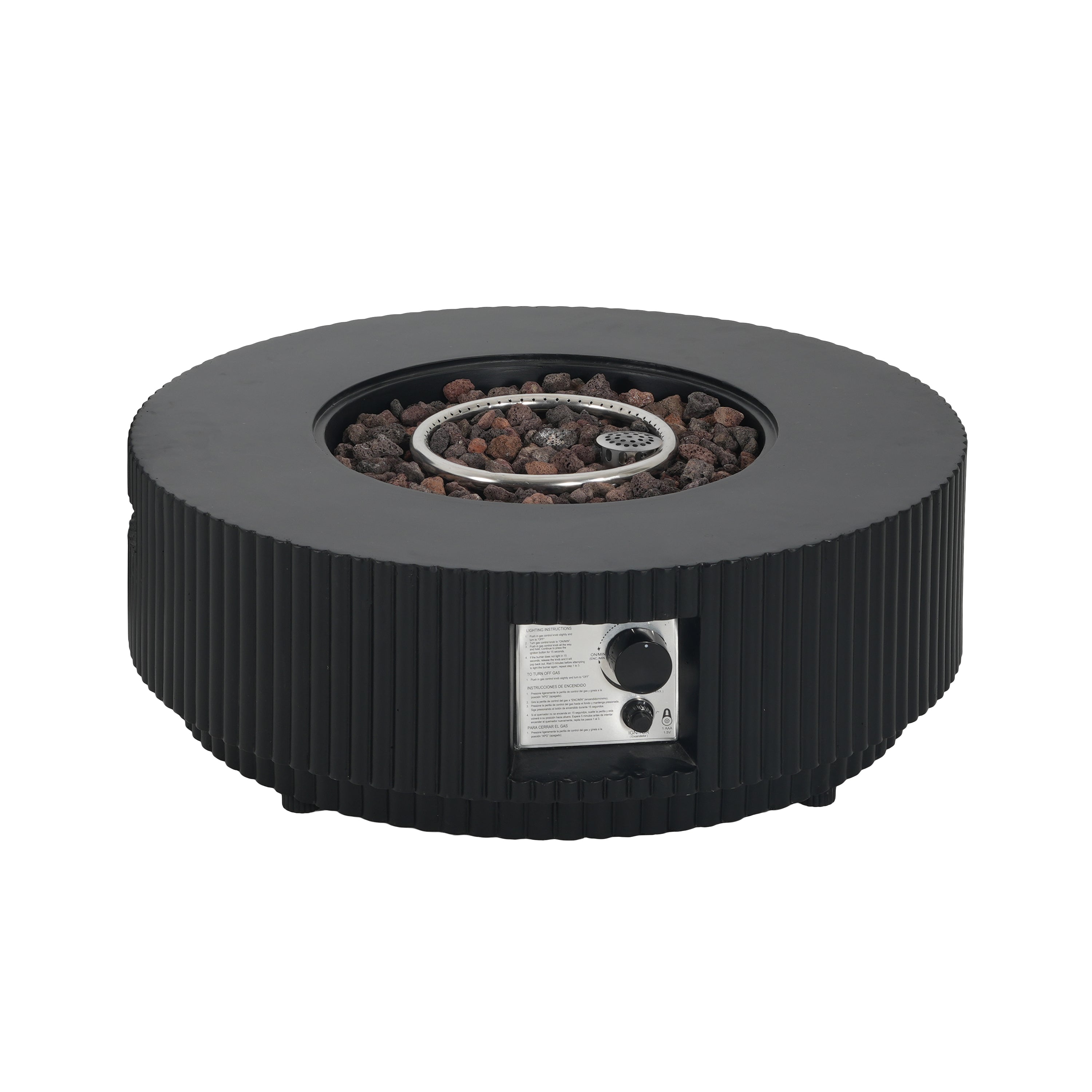 Patio MGO Propane Fire Pit Table with Lid, Tank Cover Not Included