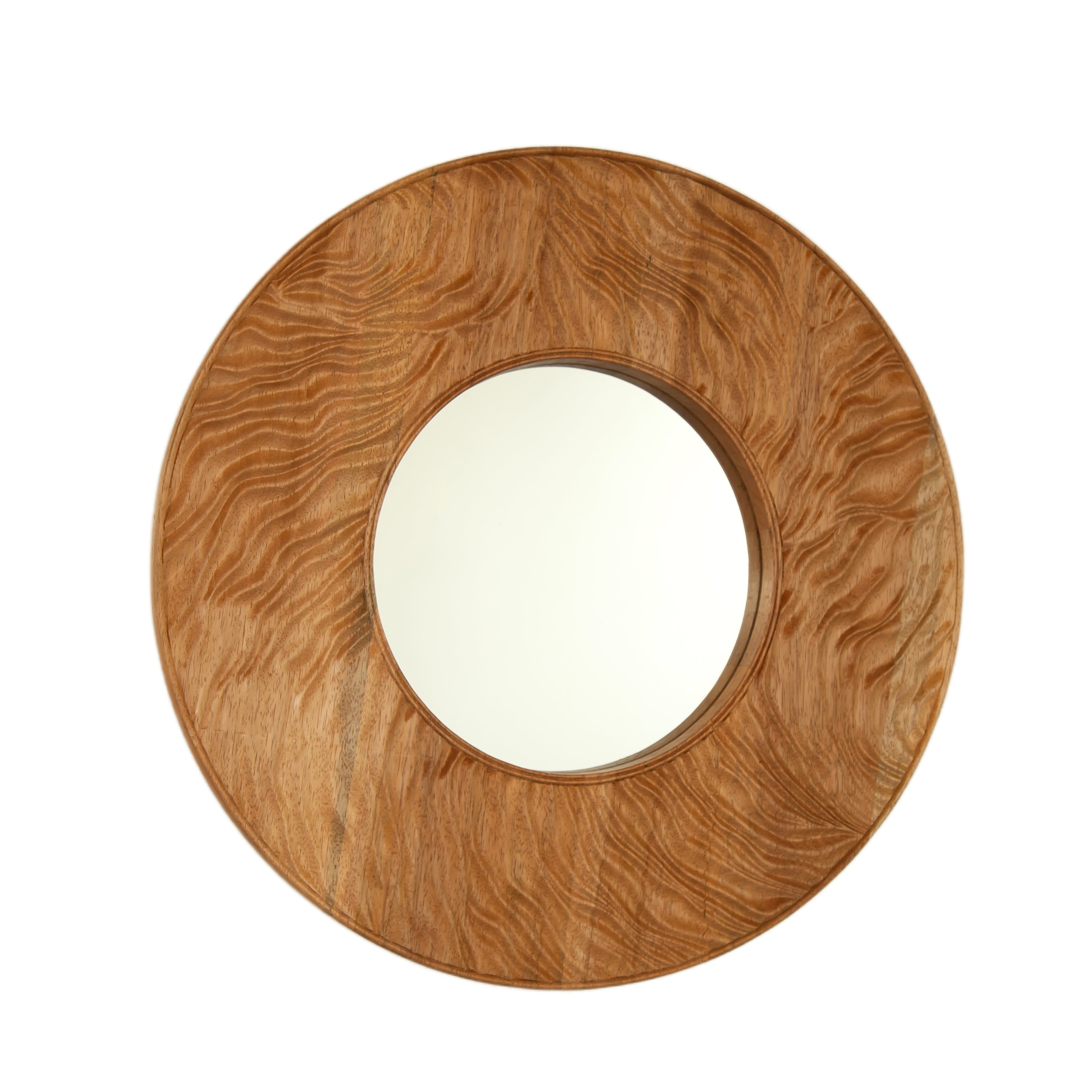 24'' Round Rosewood Decorative Mirror