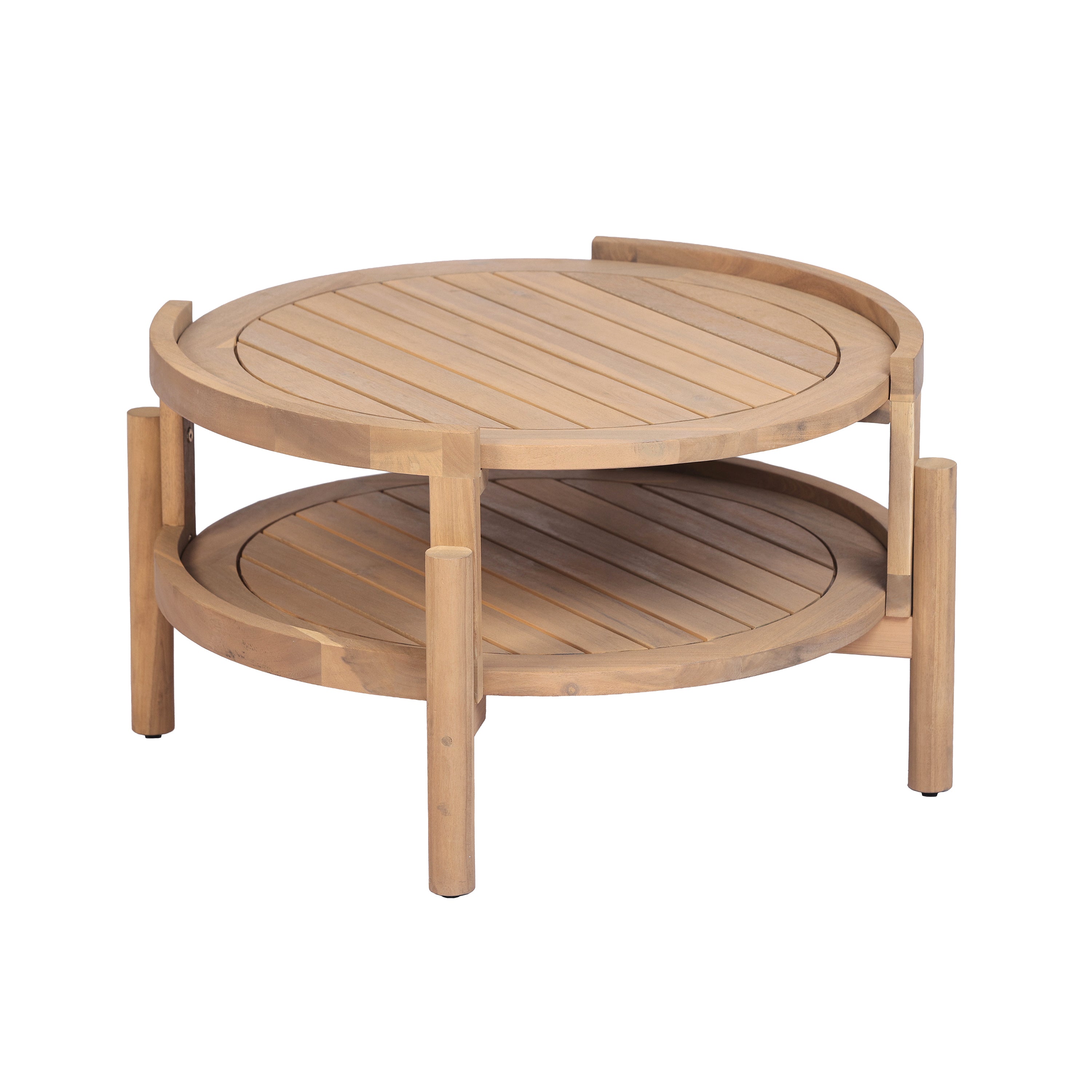 Potter Outdoor  Acacia Wood Loveseat & 2-Tier Coffee Table Set
