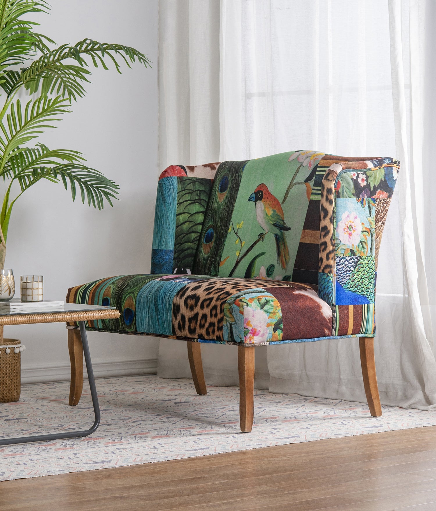 Vesta Bird Collage Print Settee