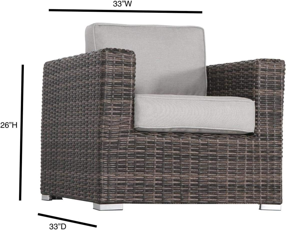 Modern All-Weather Wicker Outdoor Accent Chairs, 3-Piece Set