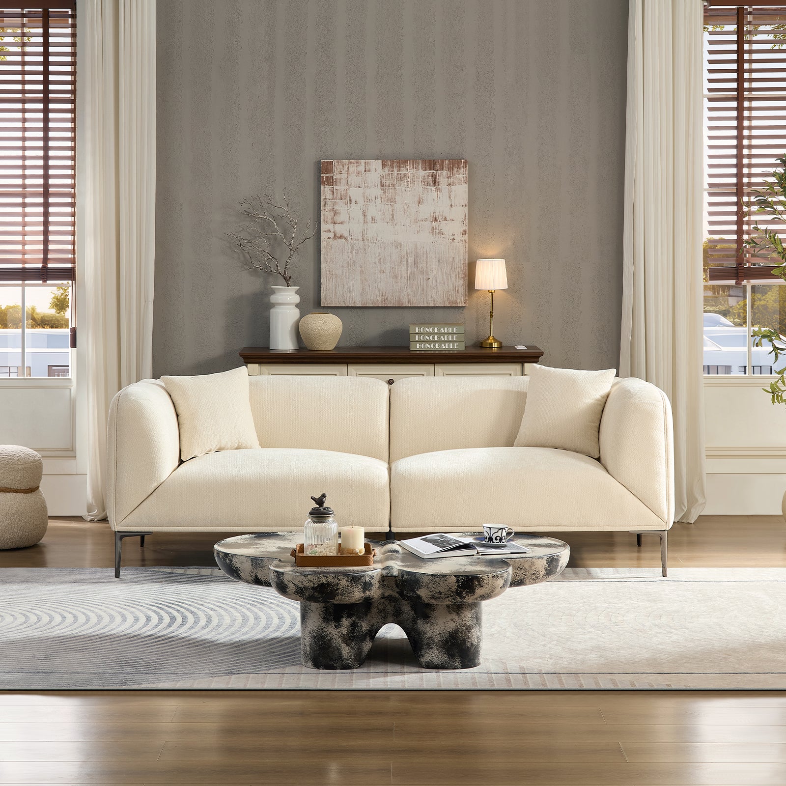 Modern Sofa with Metal Legs