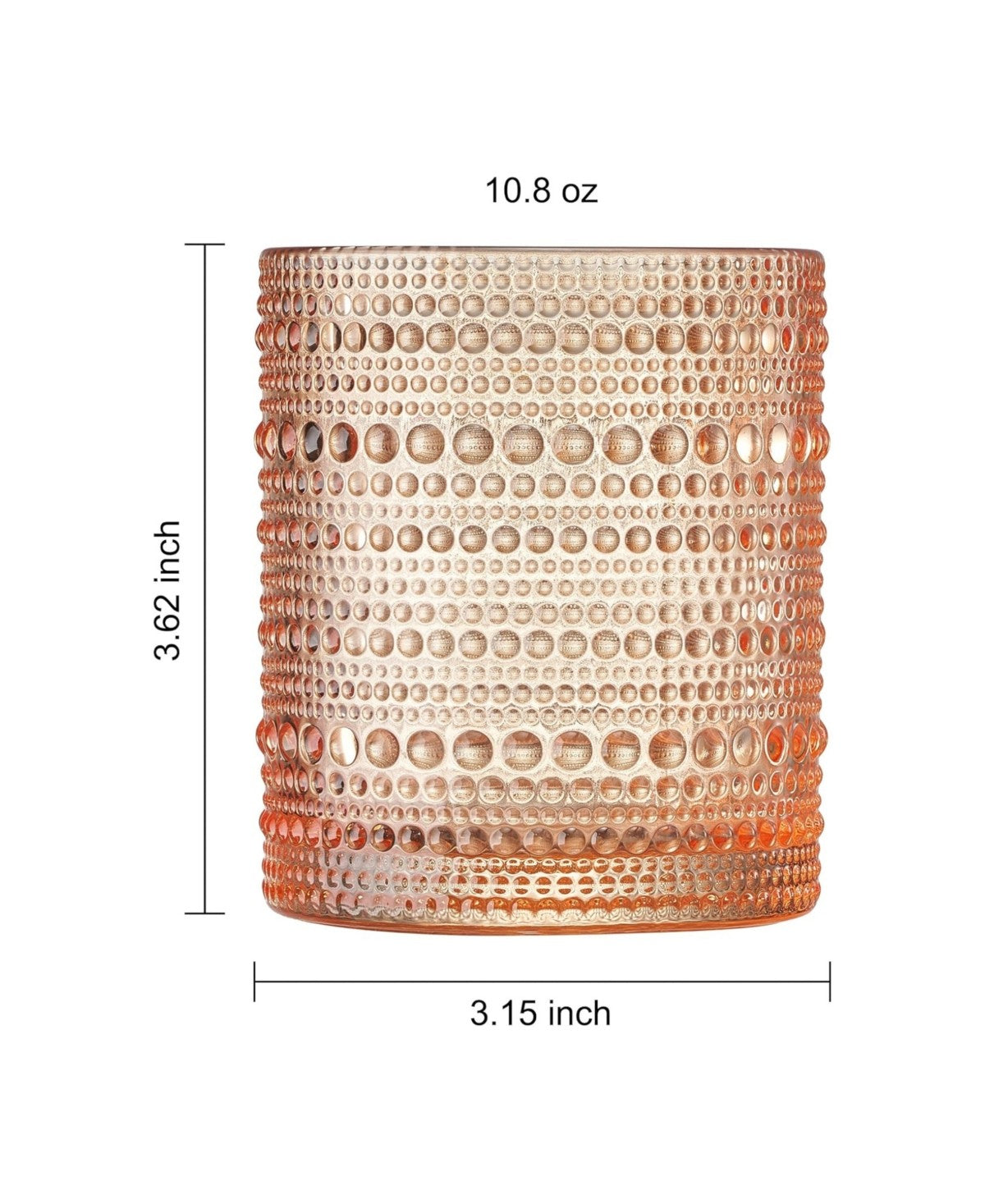Brown Hobnail Acrylic Reusable Glasses Set of 6