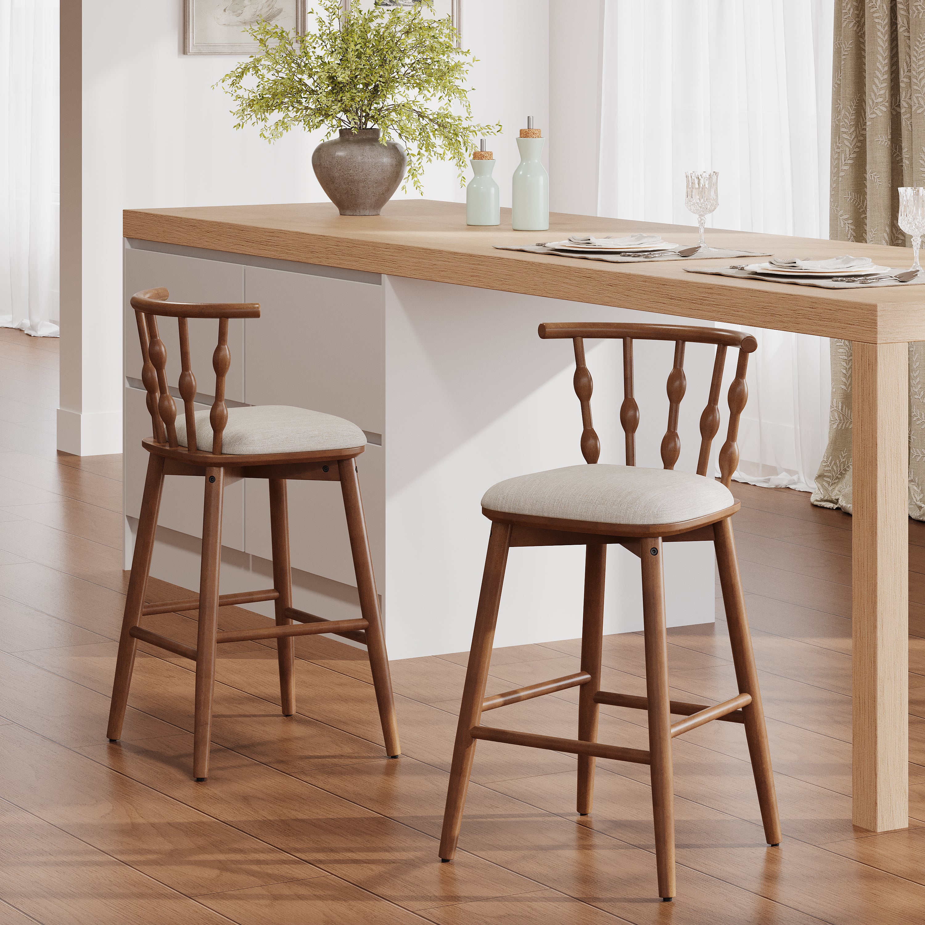 Doria Indoor Wooden Barstool, Set of 2