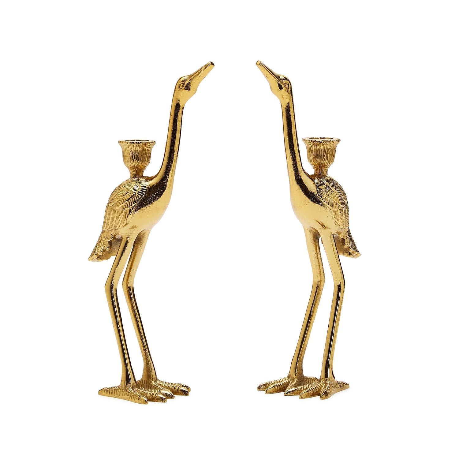 Crane Candle Holder, Set of 2