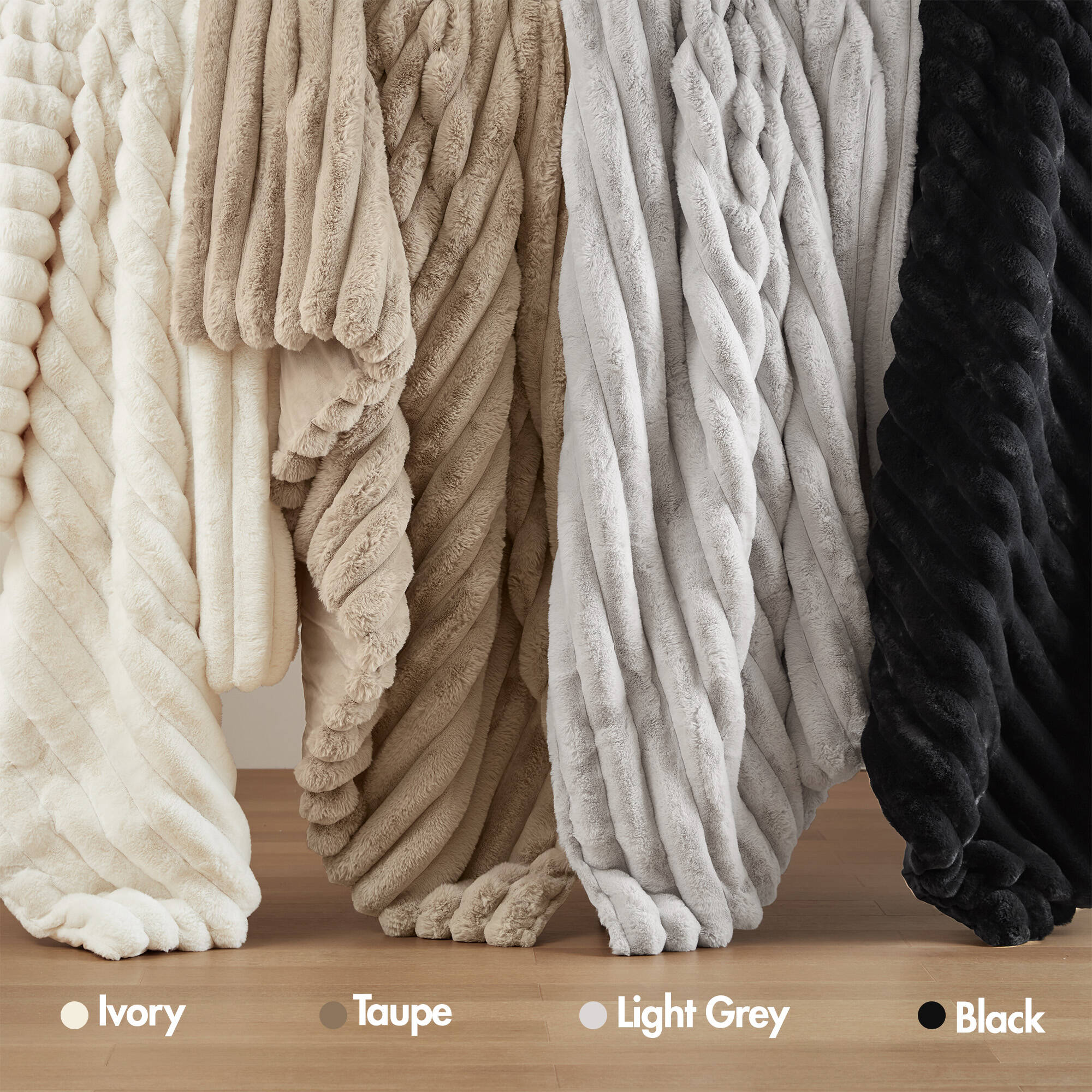 Ultrasoft Faux Fur Ribbed Comforter Set